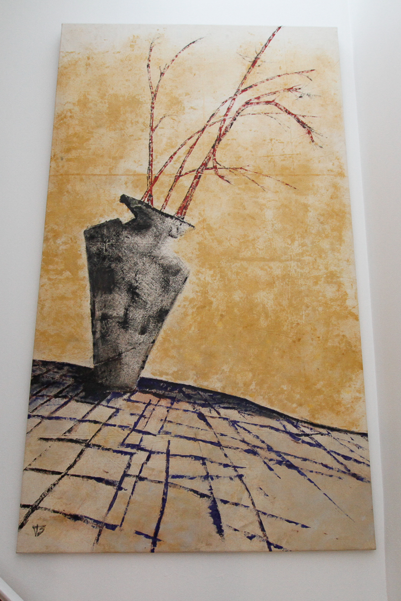 Jacqueline Saporiti Contemporary Oil Painting on Canvas "Red"