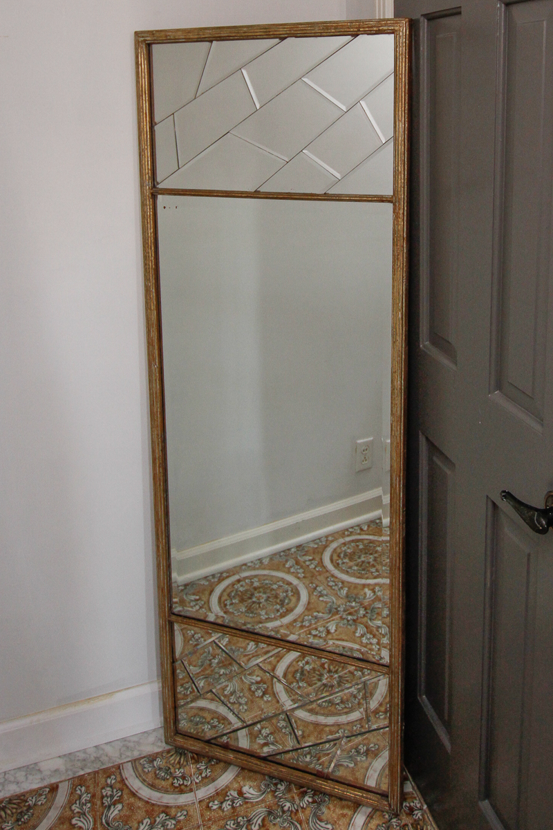 Vintage Wood Framed Wall Mirror