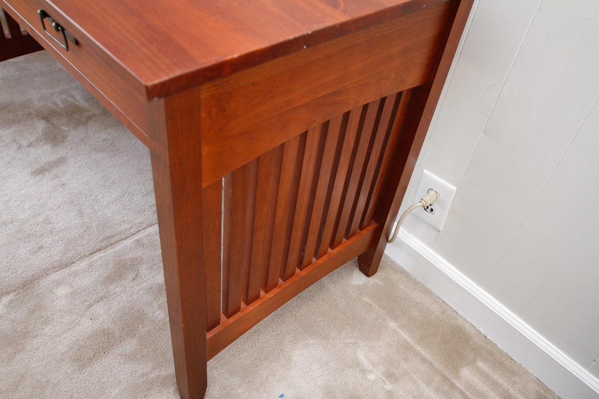Arts and Crafts Style Cherry Stained Computer Desk With Chair