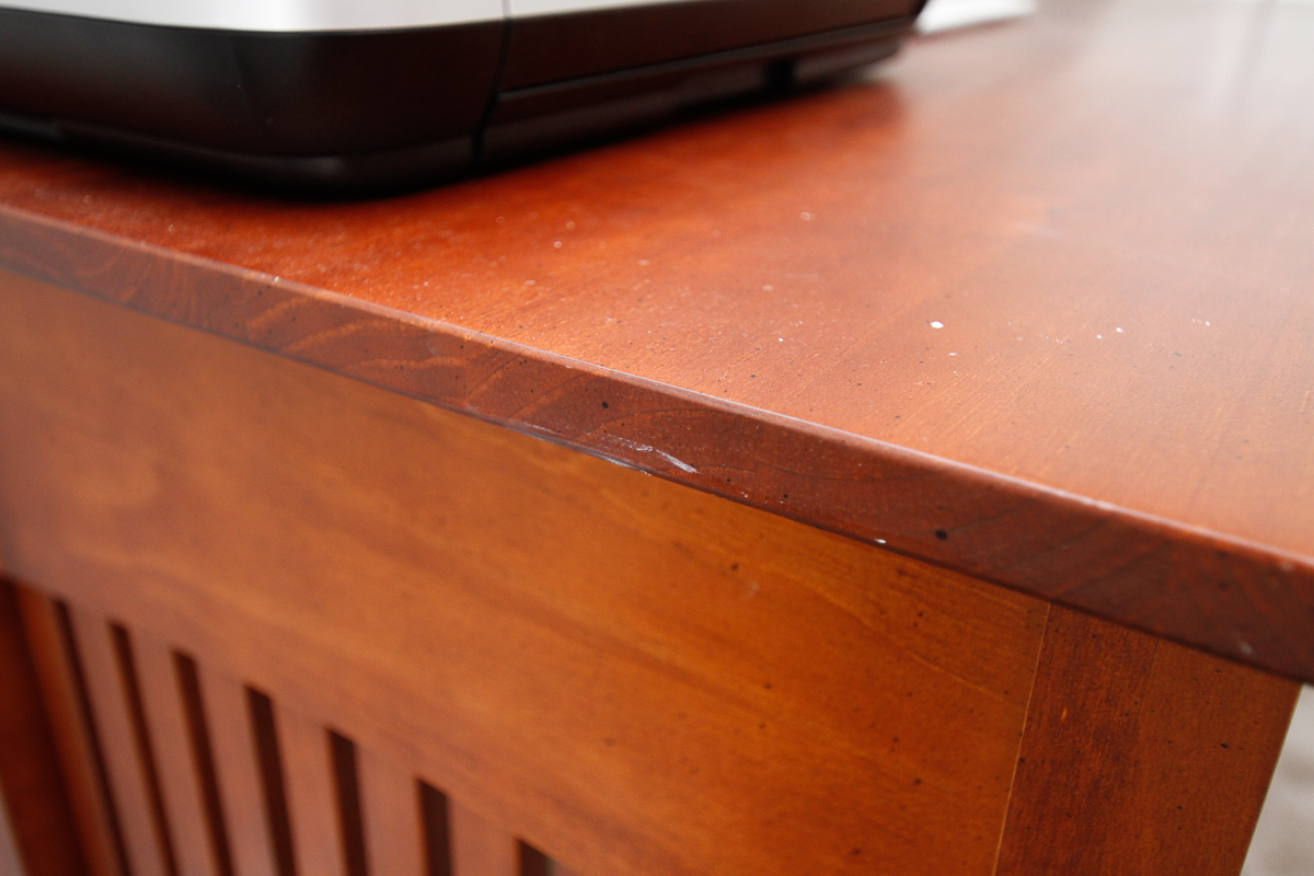 Arts and Crafts Style Cherry Stained Computer Desk With Chair