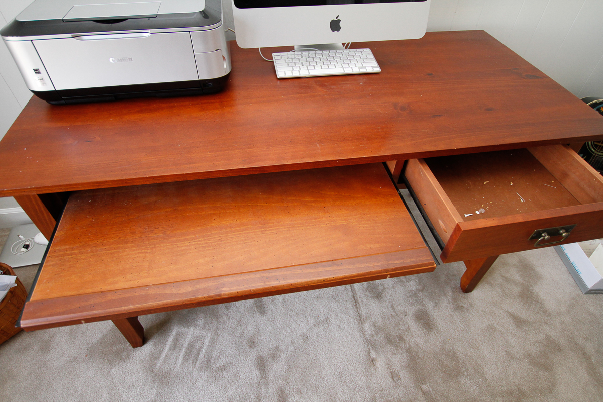 Arts and Crafts Style Cherry Stained Computer Desk With Chair