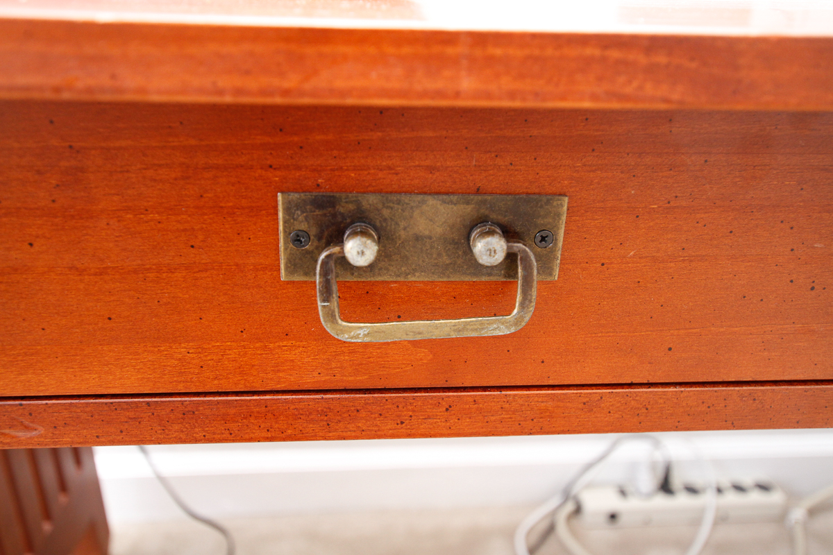Arts and Crafts Style Cherry Stained Computer Desk With Chair