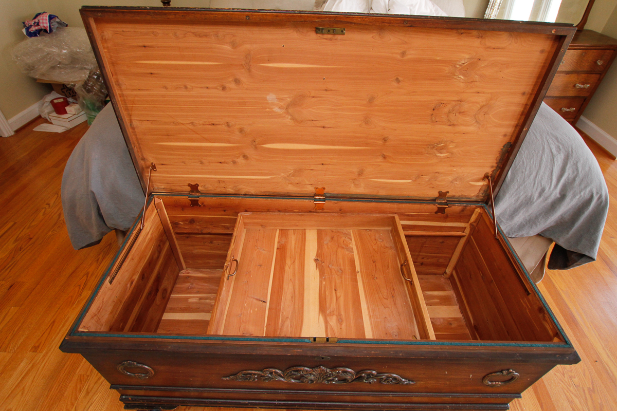 Walnut Veneered Cedar-Lined Blanket Chest