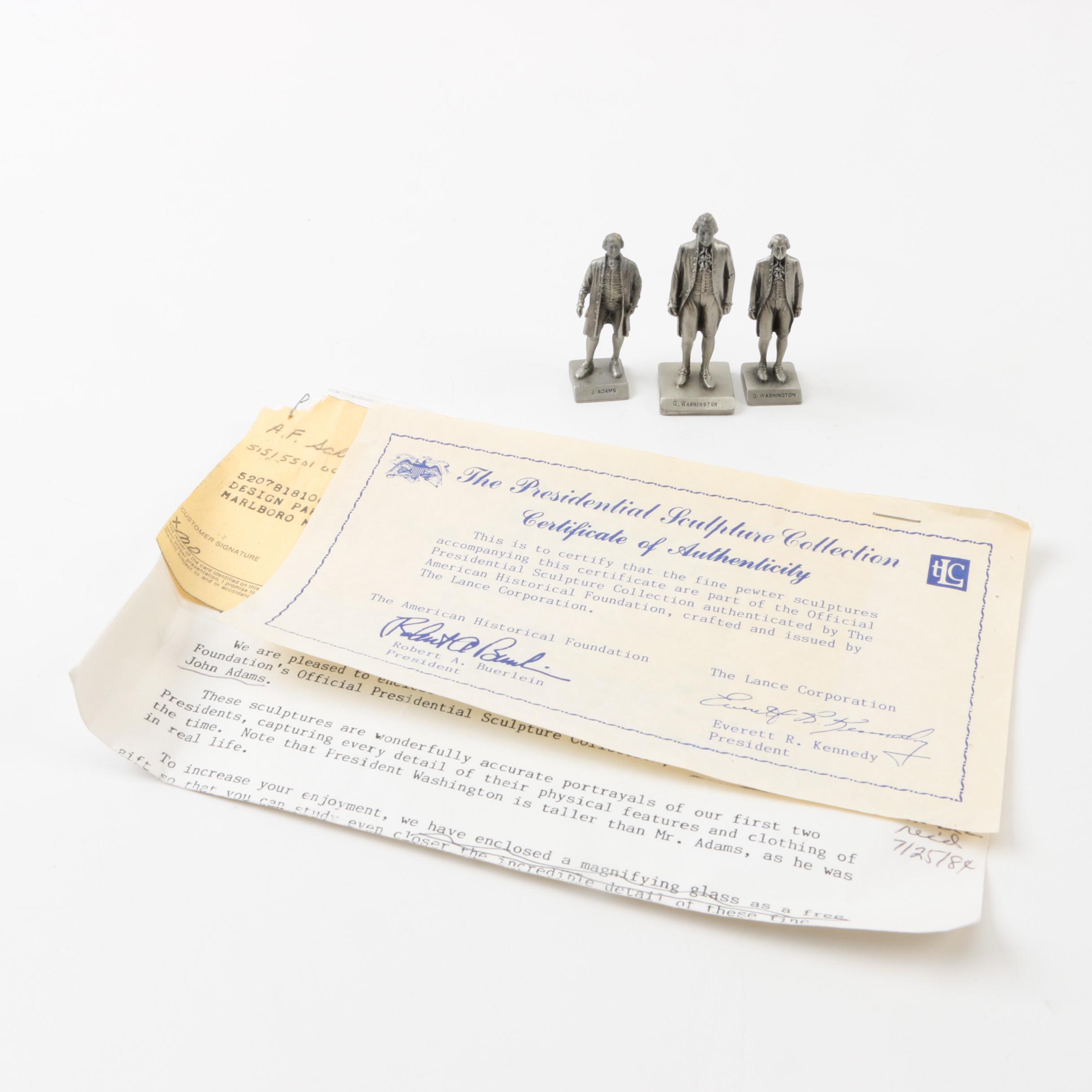 Presidential Sculpture Collection Pewter President Figurines