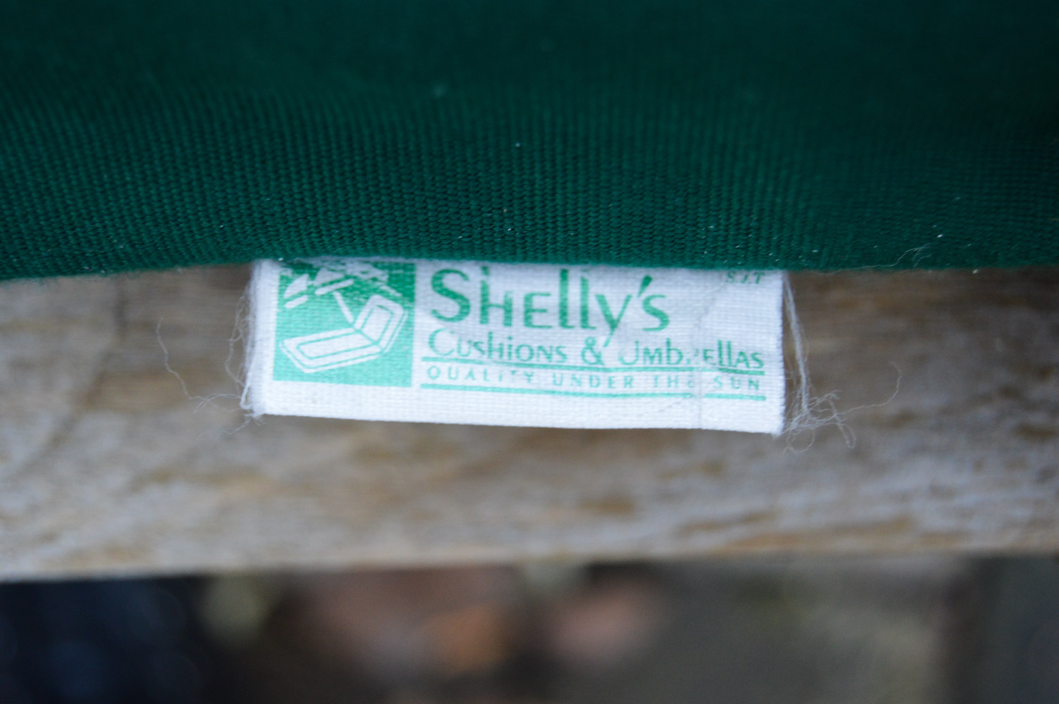 Unfinished Wood Garden Bench with Green Cushion