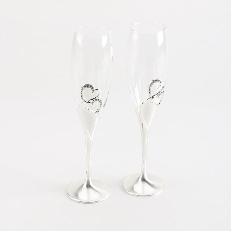 Hortense B. Hewitt Wedding Champagne Flutes