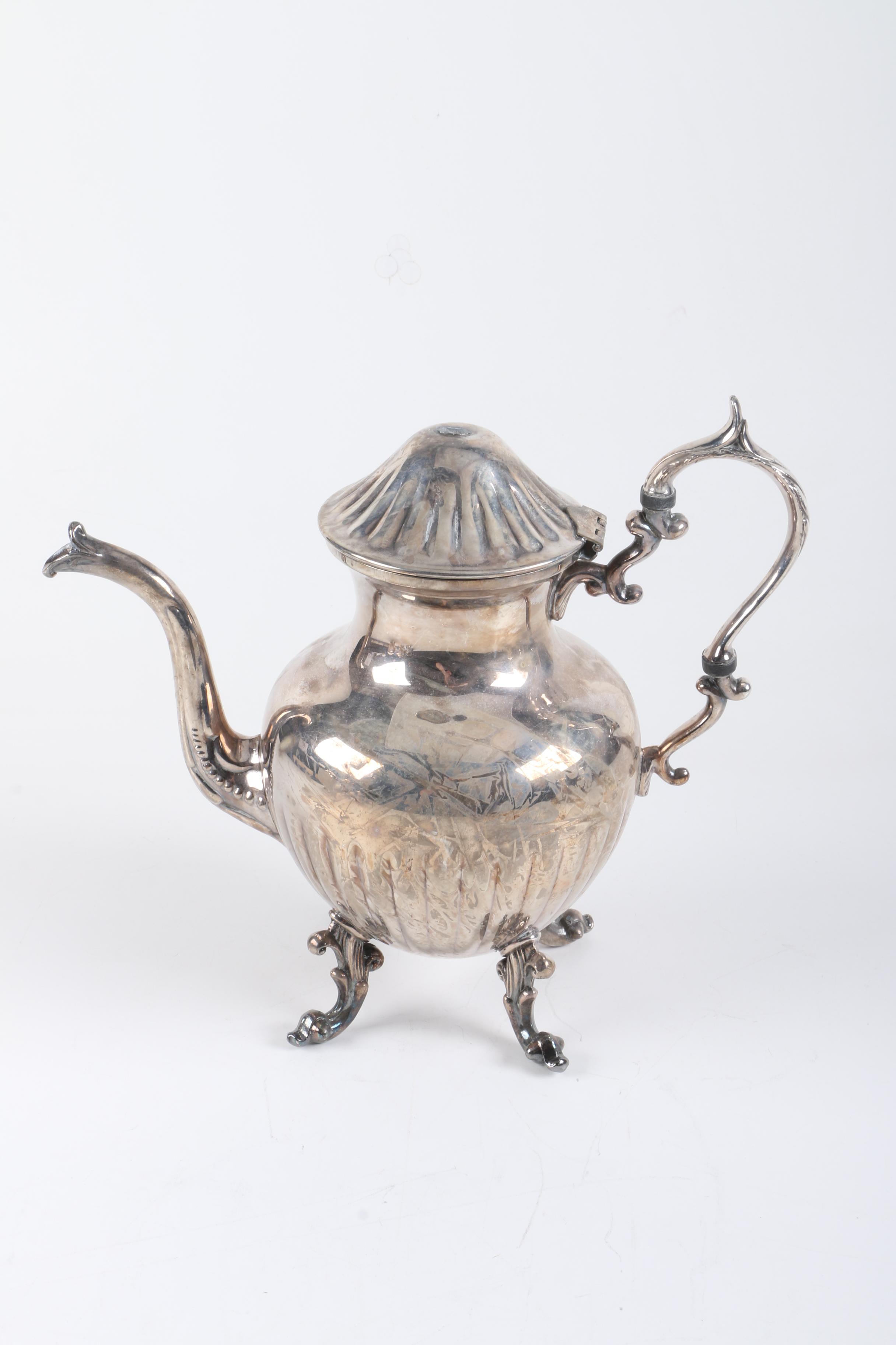 Queen City Silver Company Silver Plate Teapot and Assorted Silver Plate Teapots