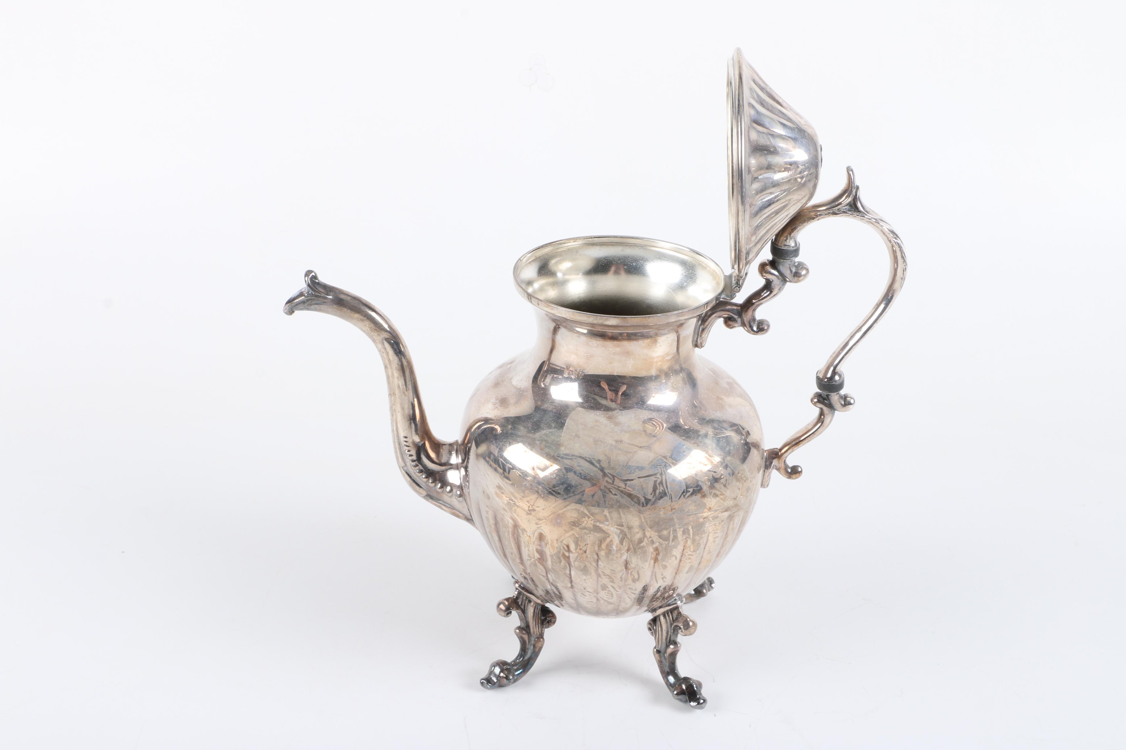 Queen City Silver Company Silver Plate Teapot and Assorted Silver Plate Teapots