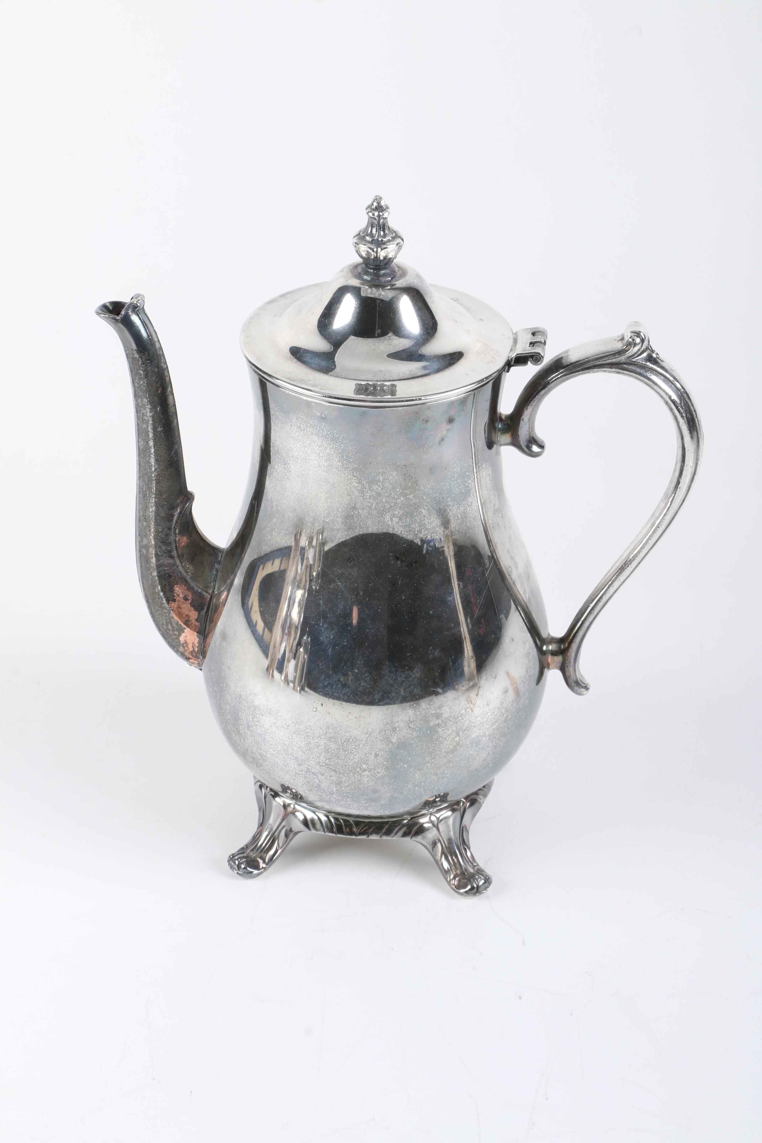 Queen City Silver Company Silver Plate Teapot and Assorted Silver Plate Teapots