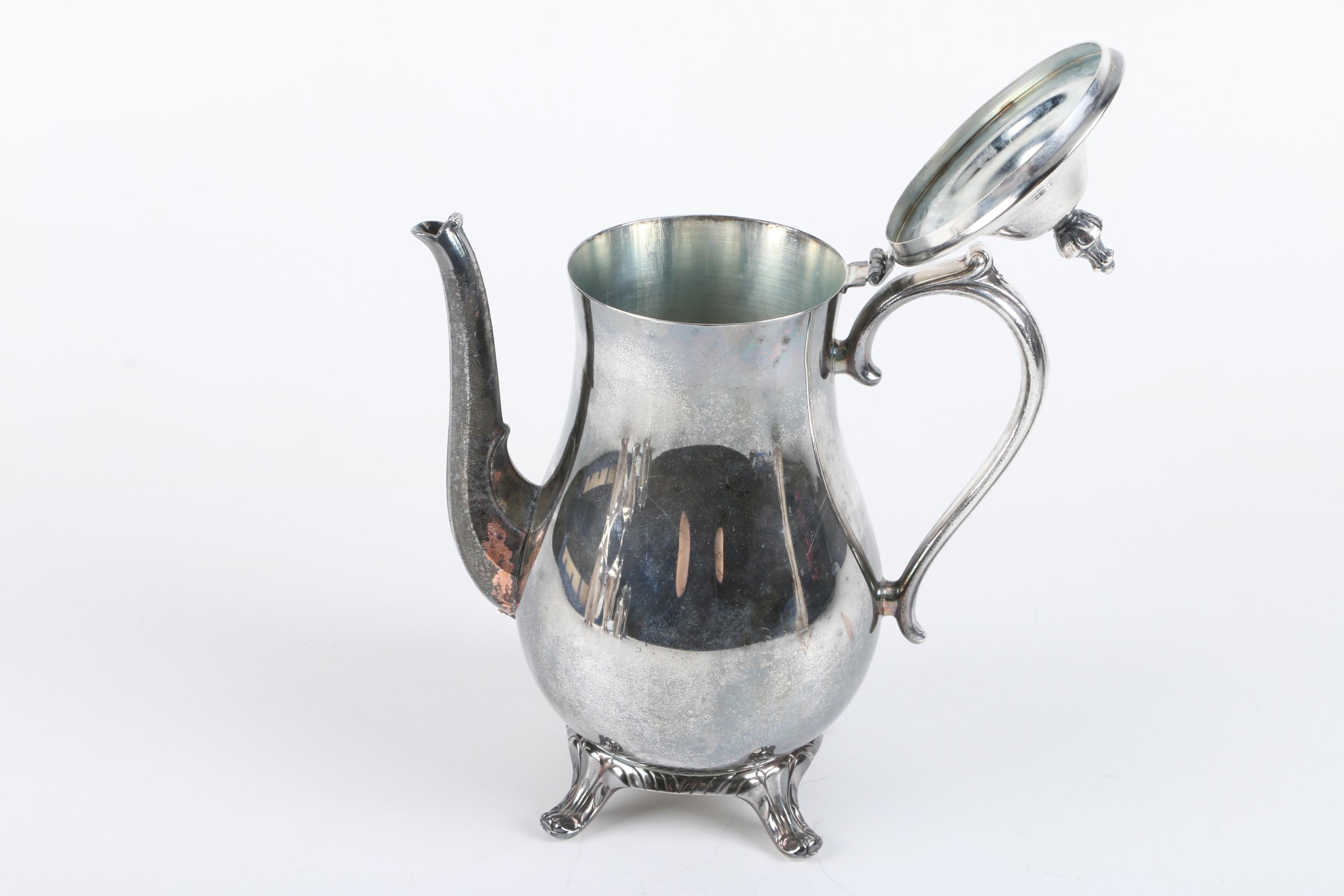 Queen City Silver Company Silver Plate Teapot and Assorted Silver Plate Teapots