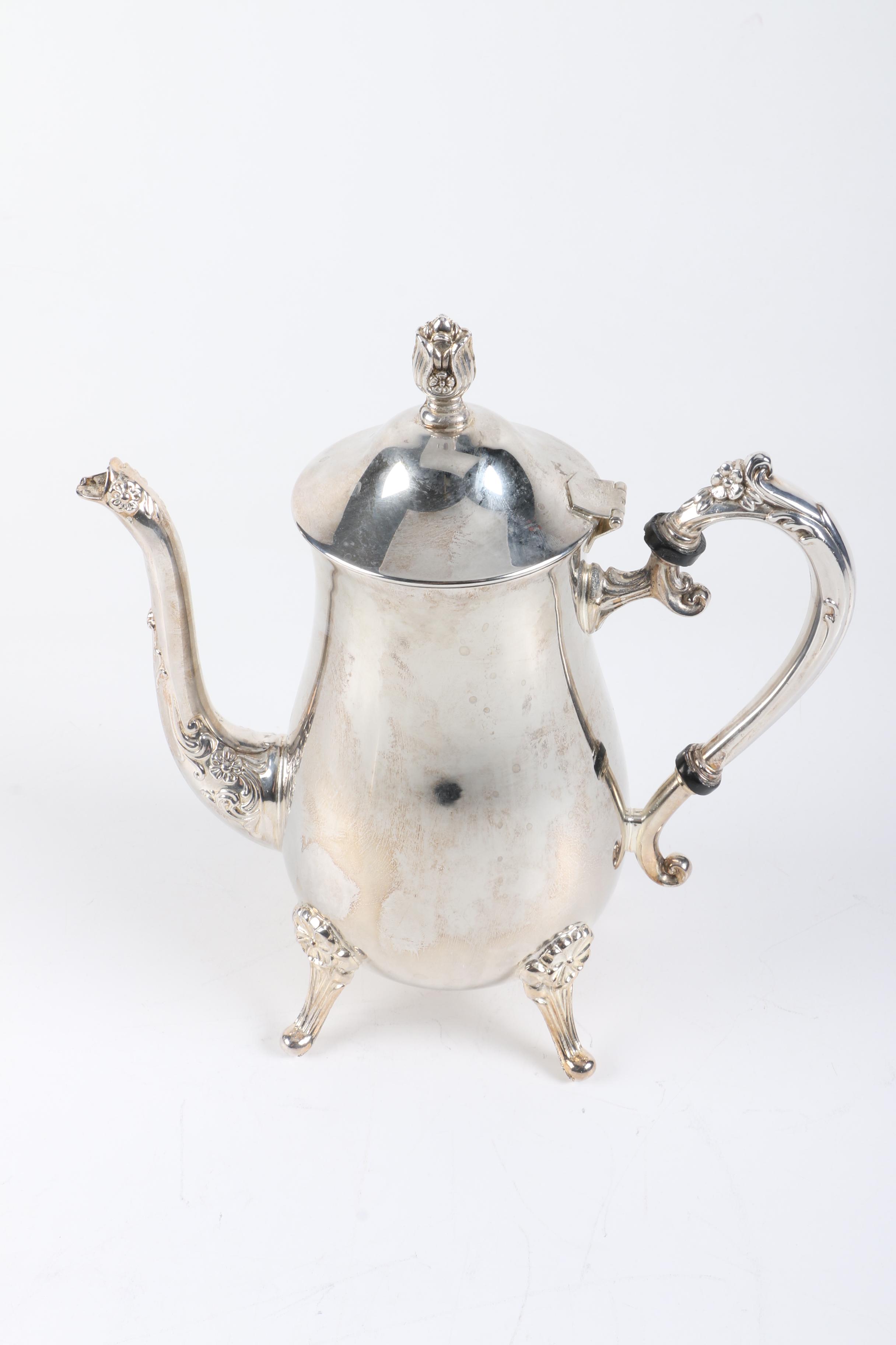 Queen City Silver Company Silver Plate Teapot and Assorted Silver Plate Teapots