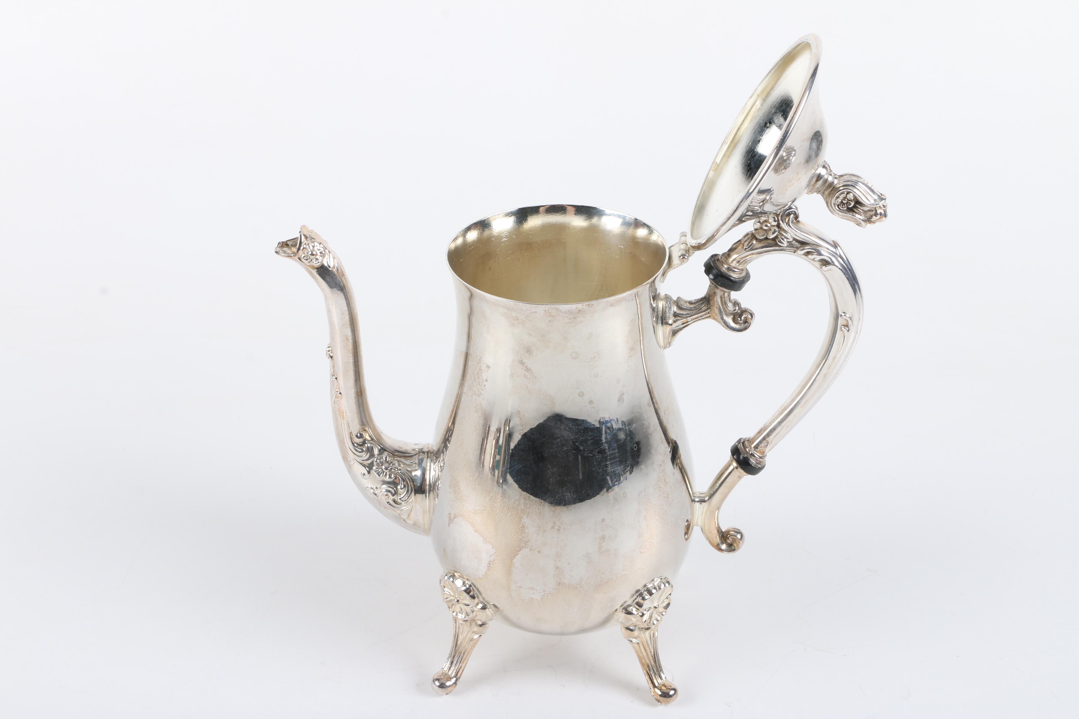 Queen City Silver Company Silver Plate Teapot and Assorted Silver Plate Teapots