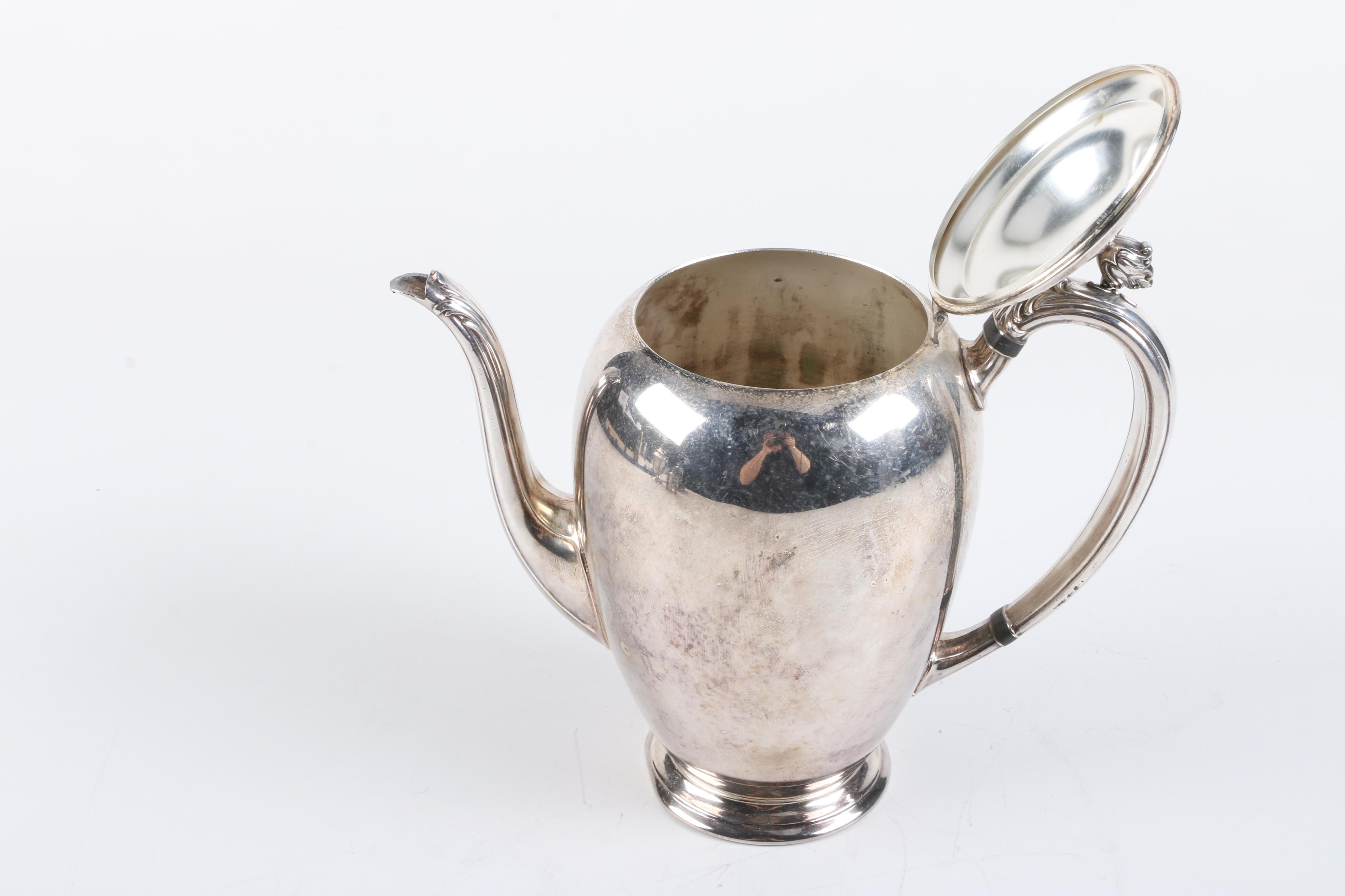 Queen City Silver Company Silver Plate Teapot and Assorted Silver Plate Teapots