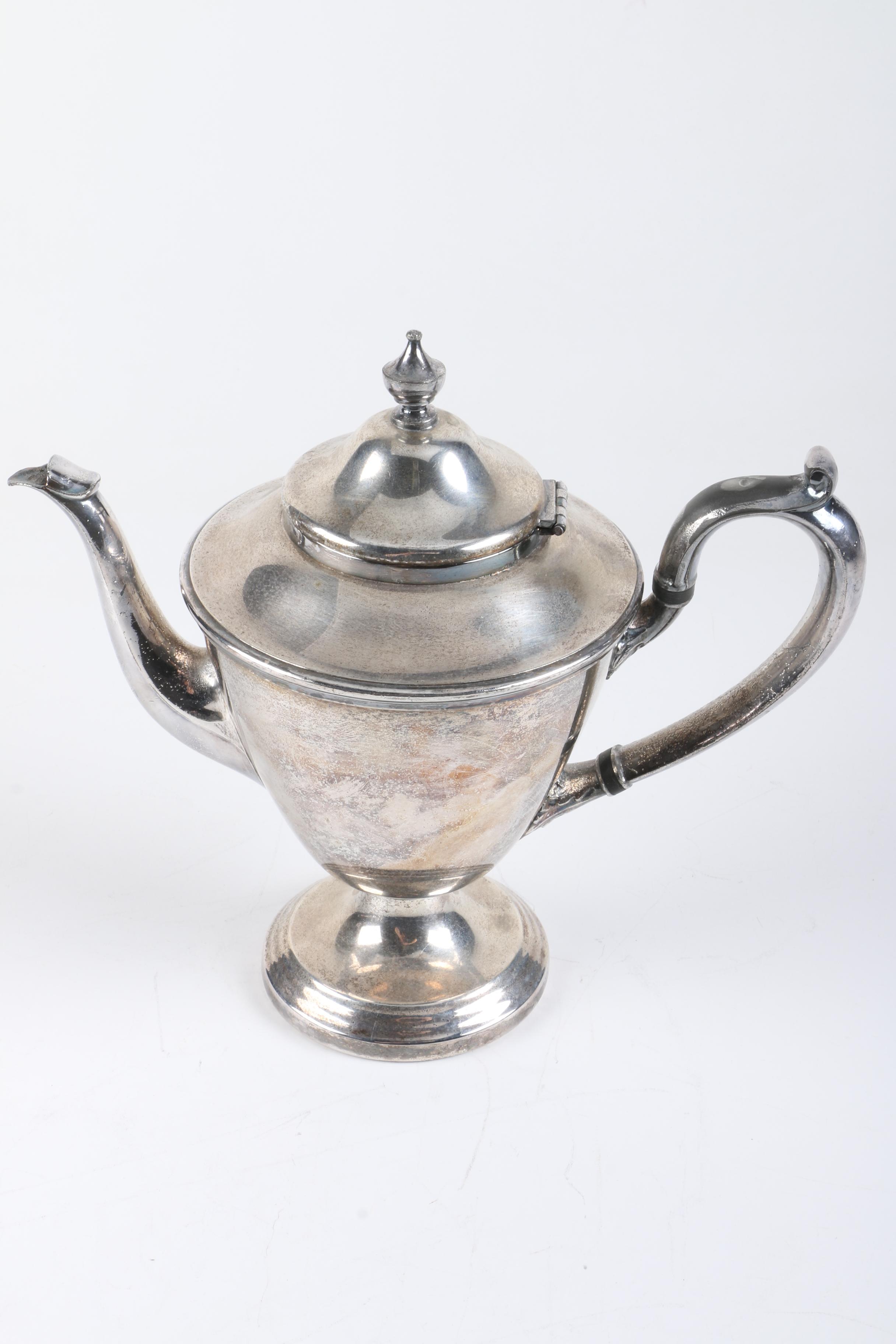 Queen City Silver Company Silver Plate Teapot and Assorted Silver Plate Teapots