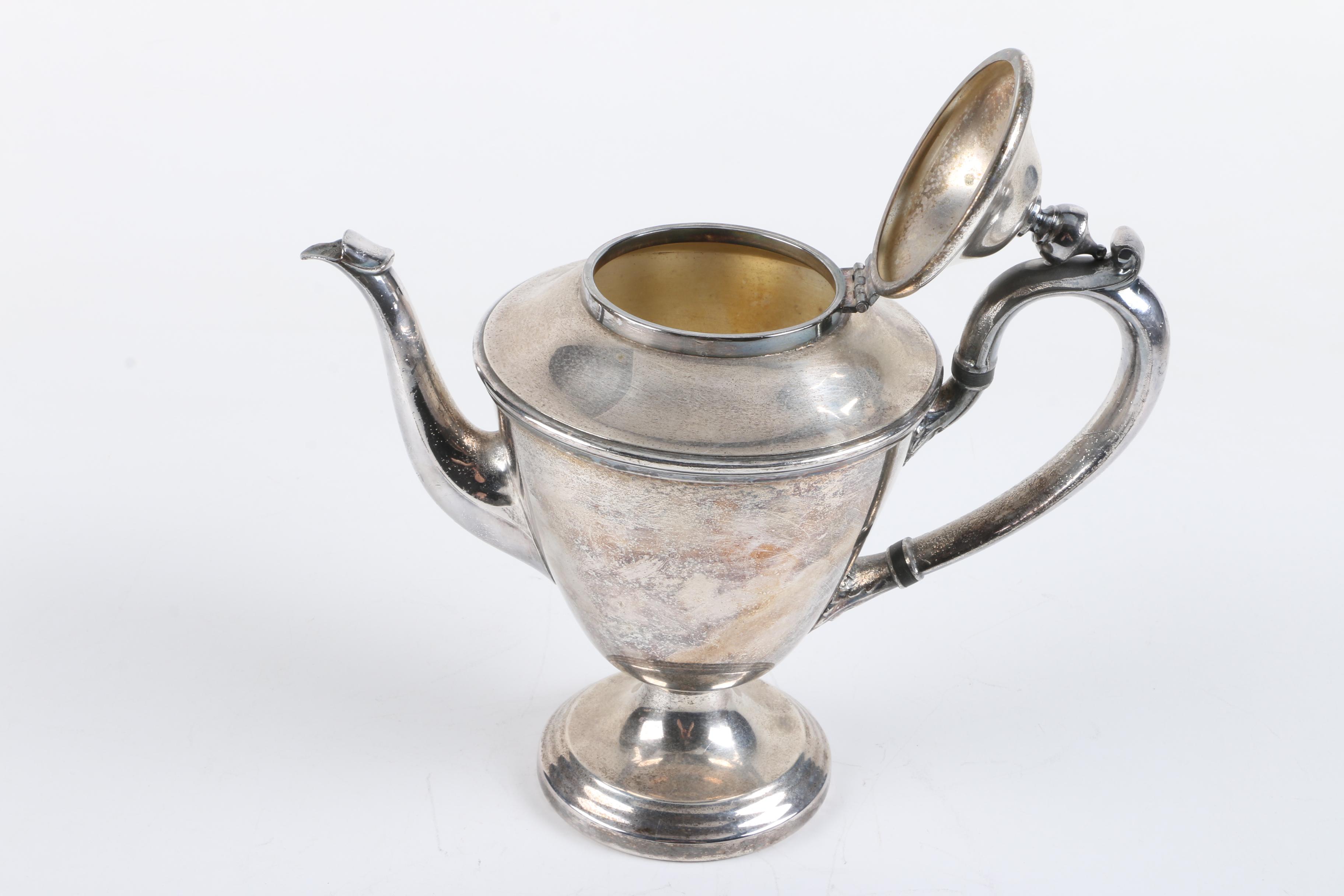 Queen City Silver Company Silver Plate Teapot and Assorted Silver Plate Teapots