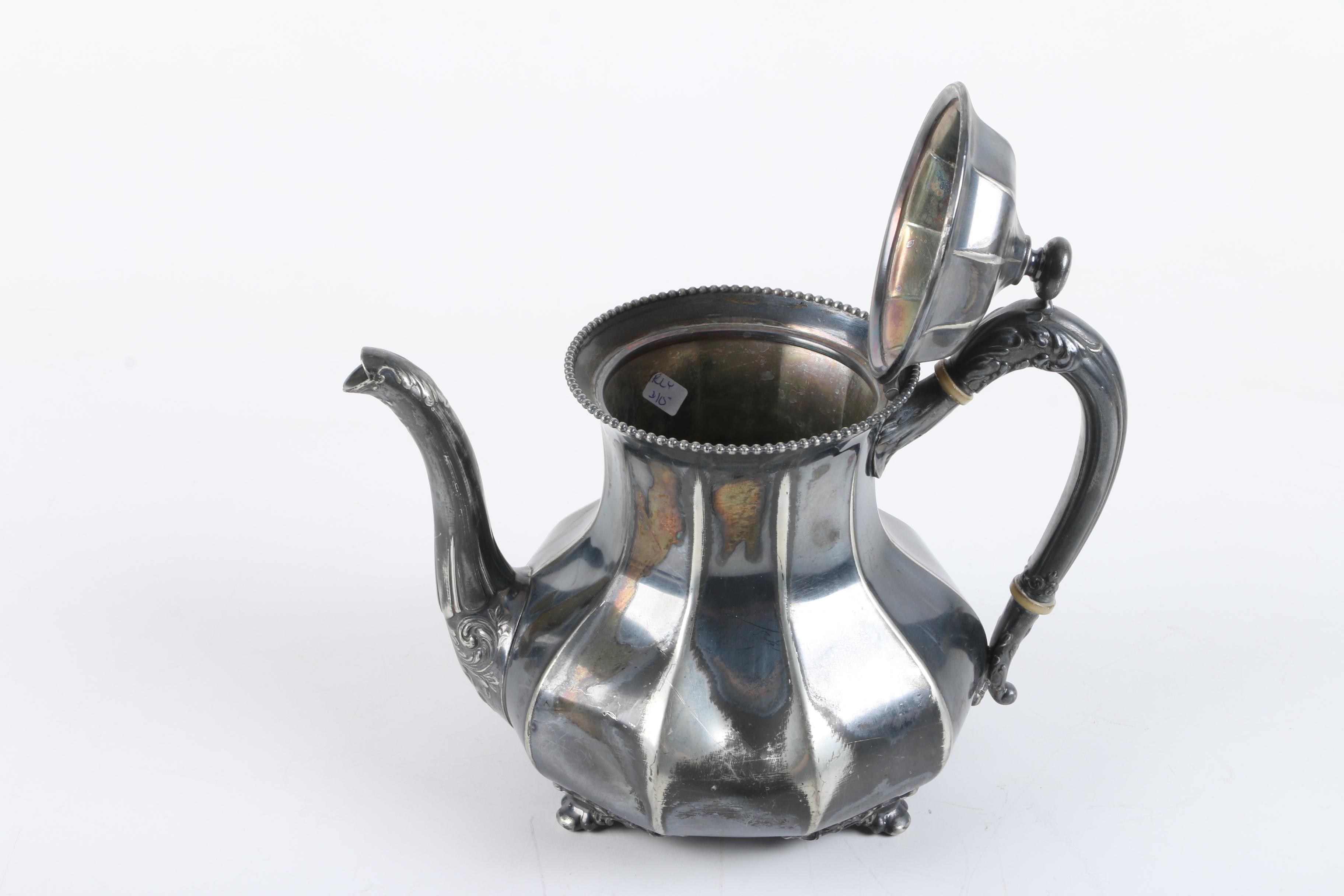 Queen City Silver Company Silver Plate Teapot and Assorted Silver Plate Teapots