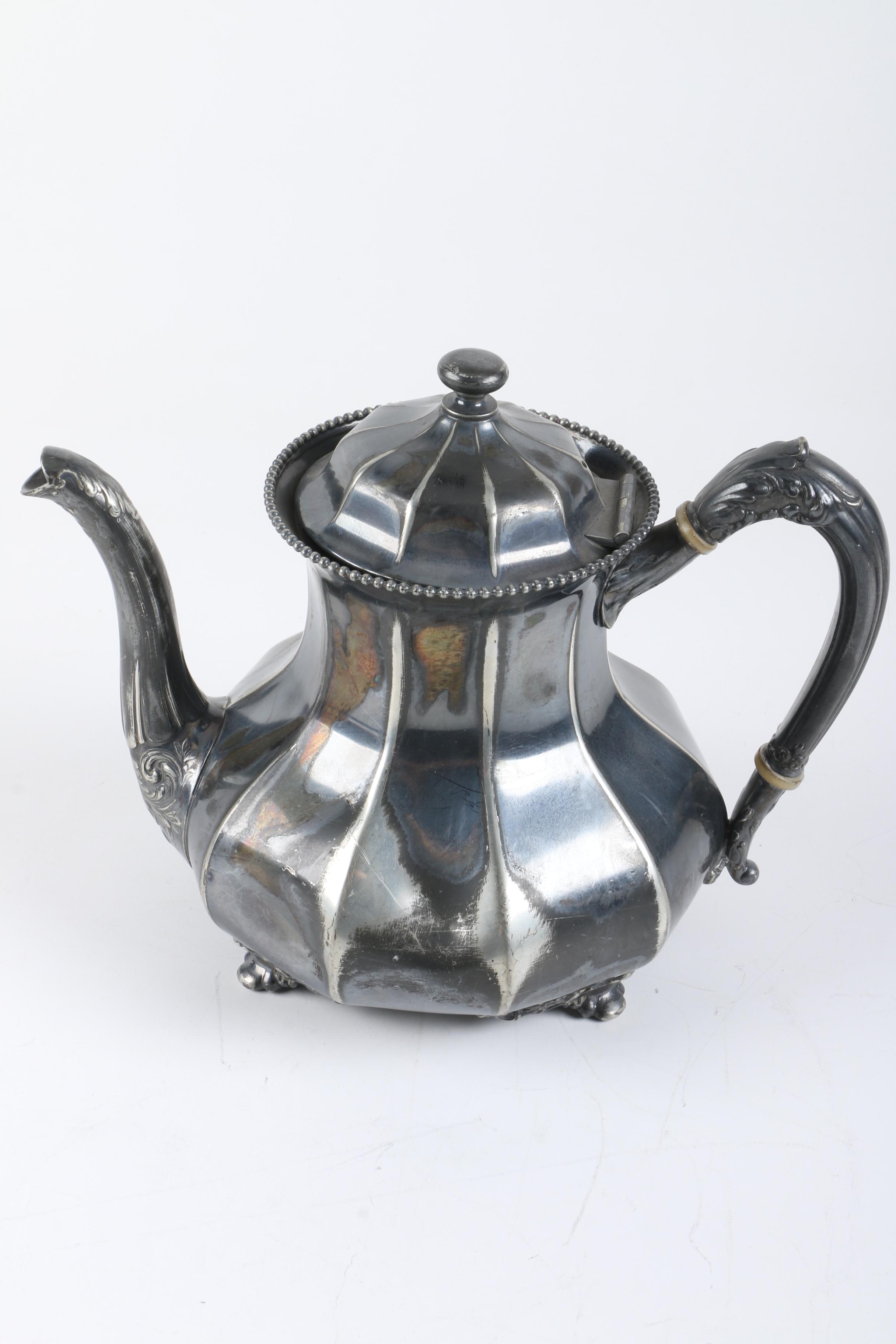 Queen City Silver Company Silver Plate Teapot and Assorted Silver Plate Teapots