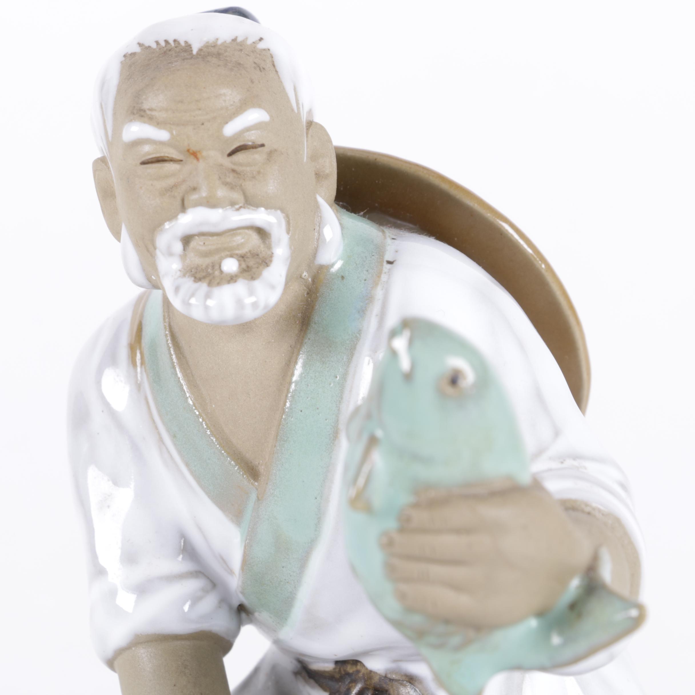 Shekwan Ceramics Chinese Fisherman Figurine