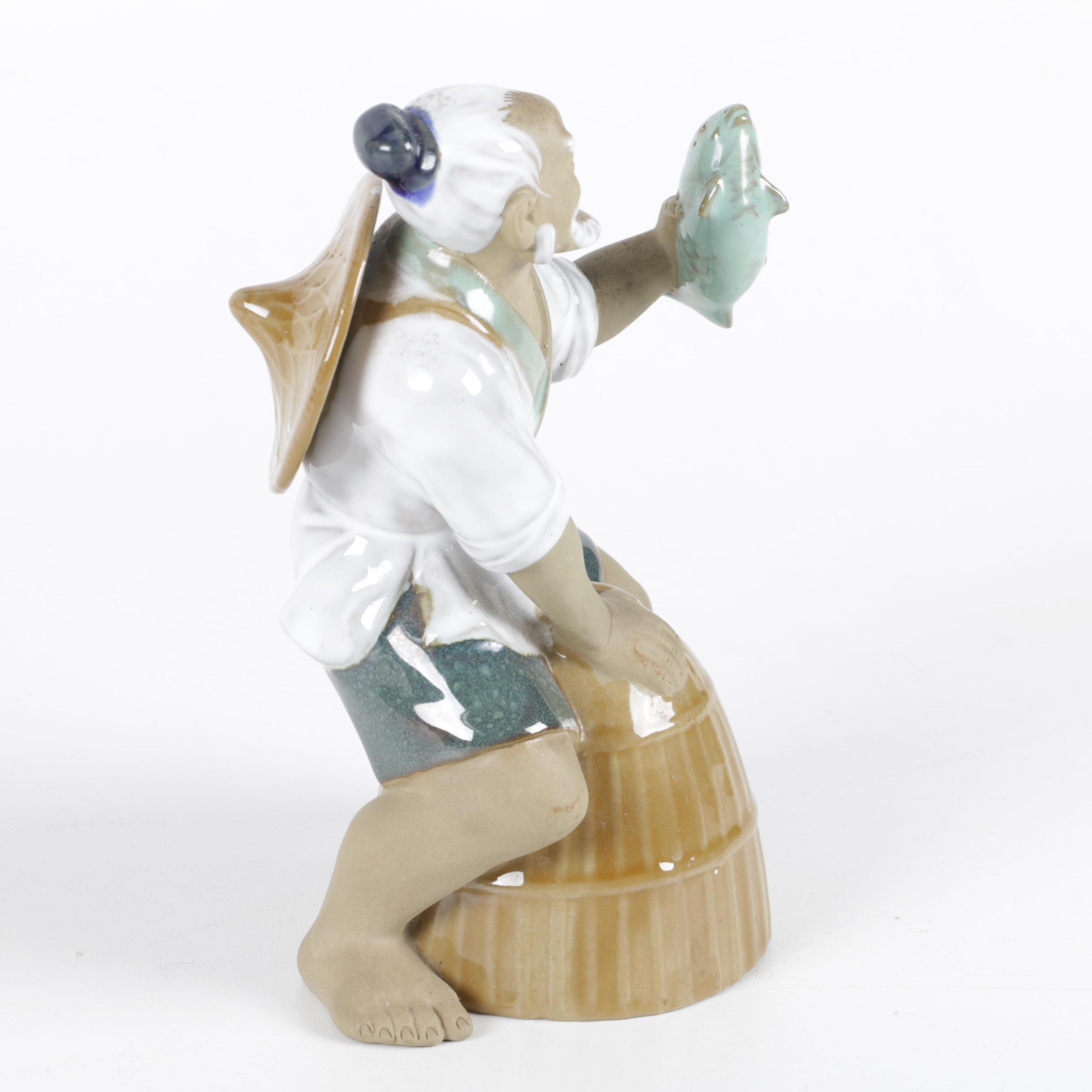 Shekwan Ceramics Chinese Fisherman Figurine