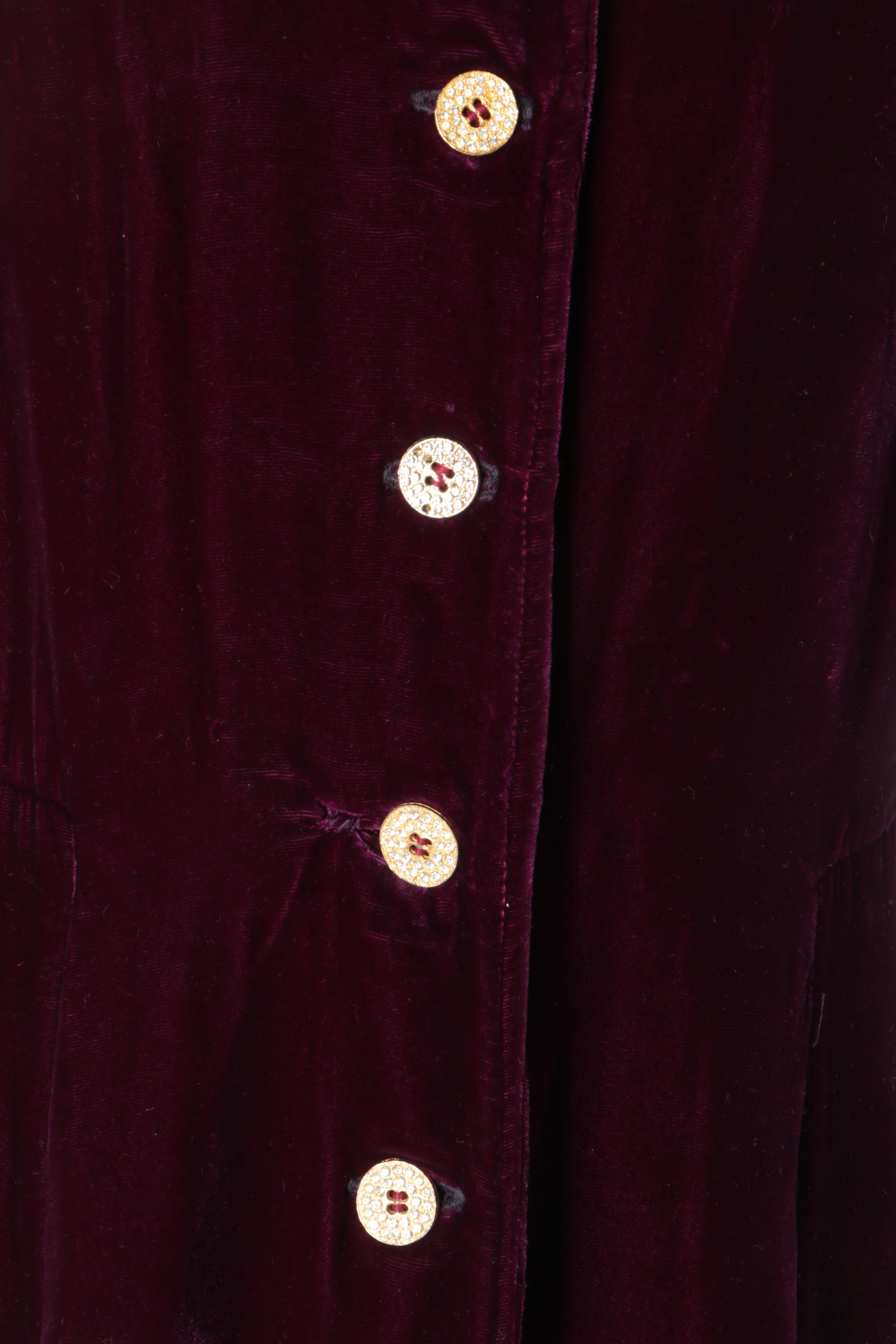 Women's Purple Velvet Victorian Evening Coat