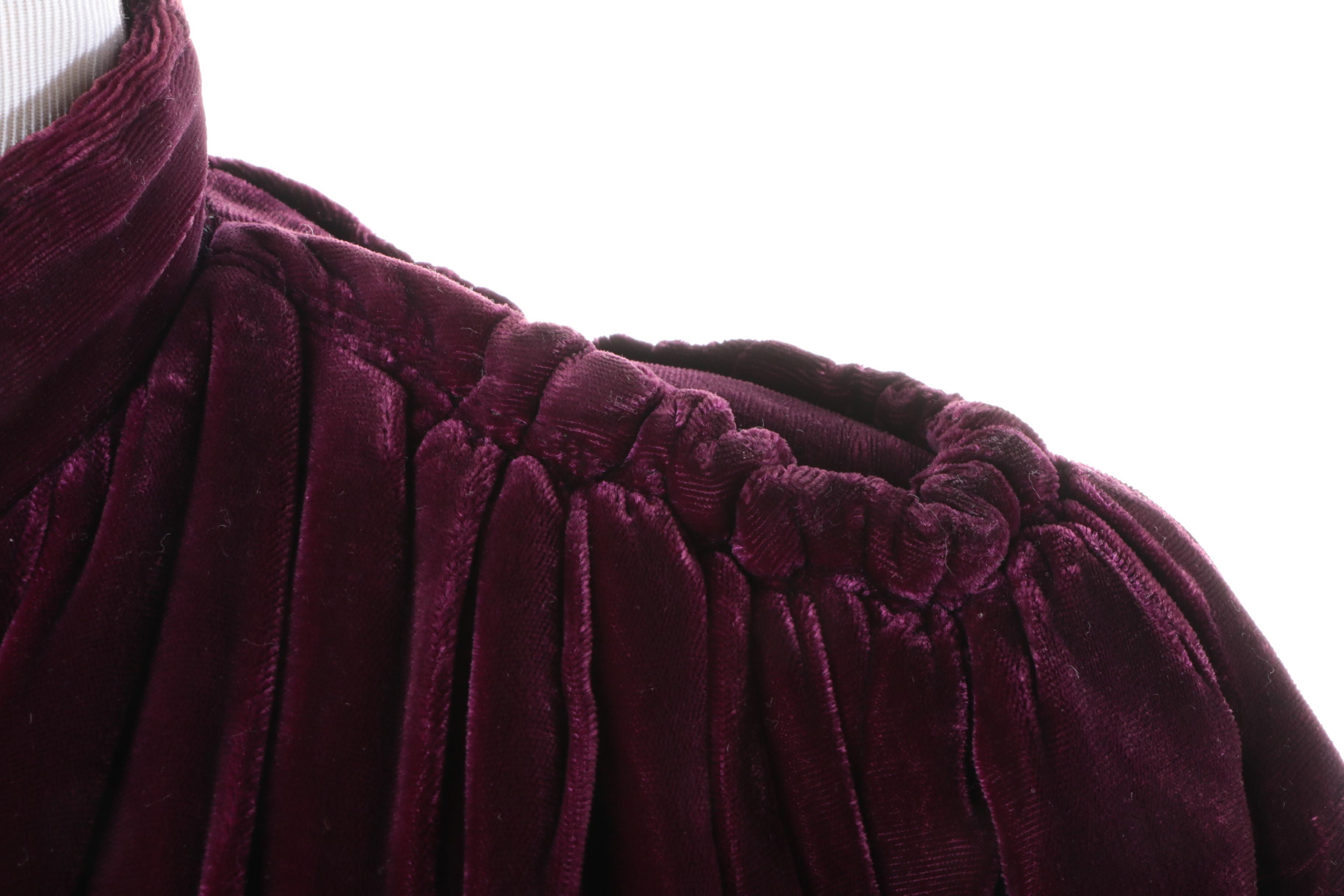 Women's Purple Velvet Victorian Evening Coat