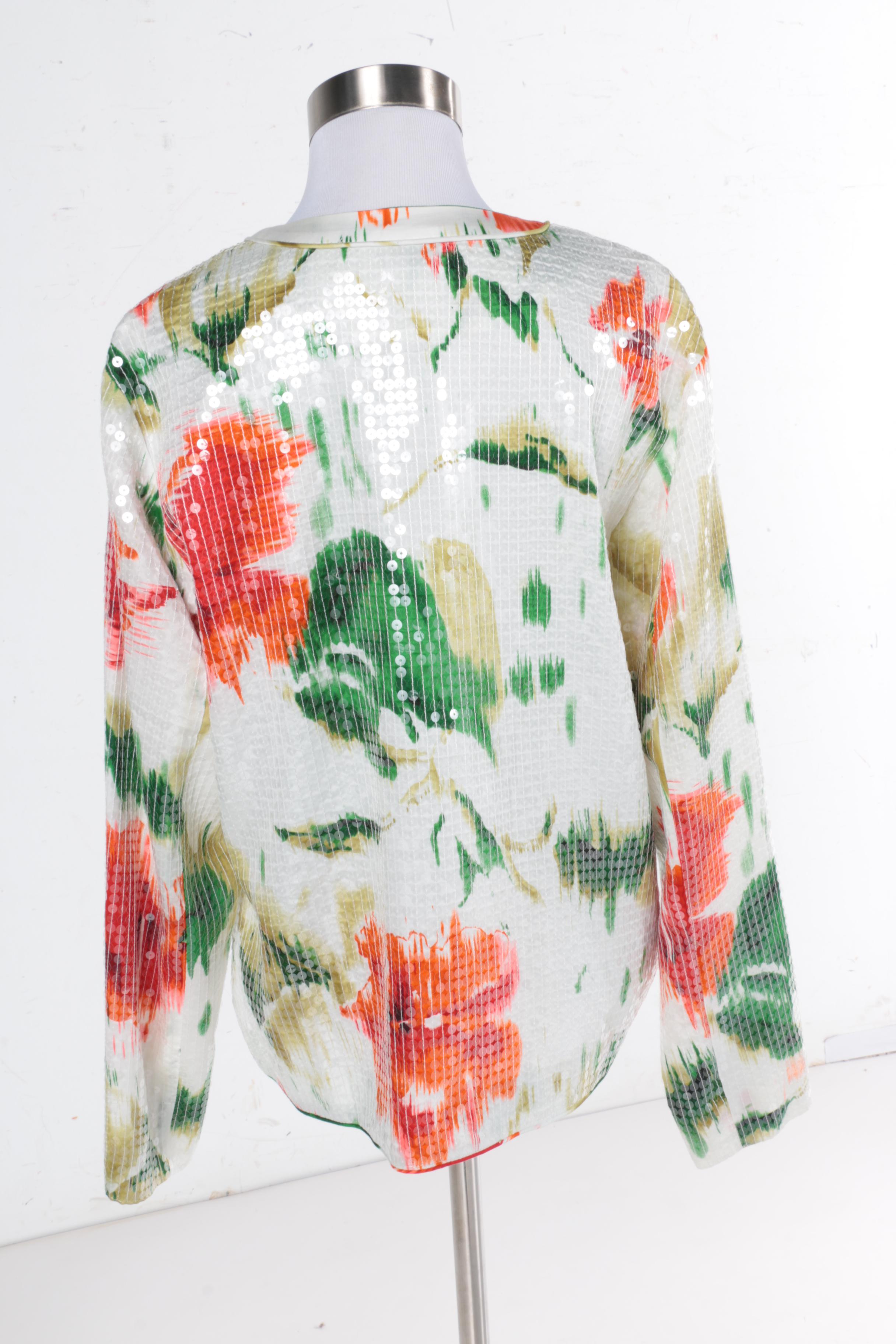 Chico's Sequin Floral Jacket