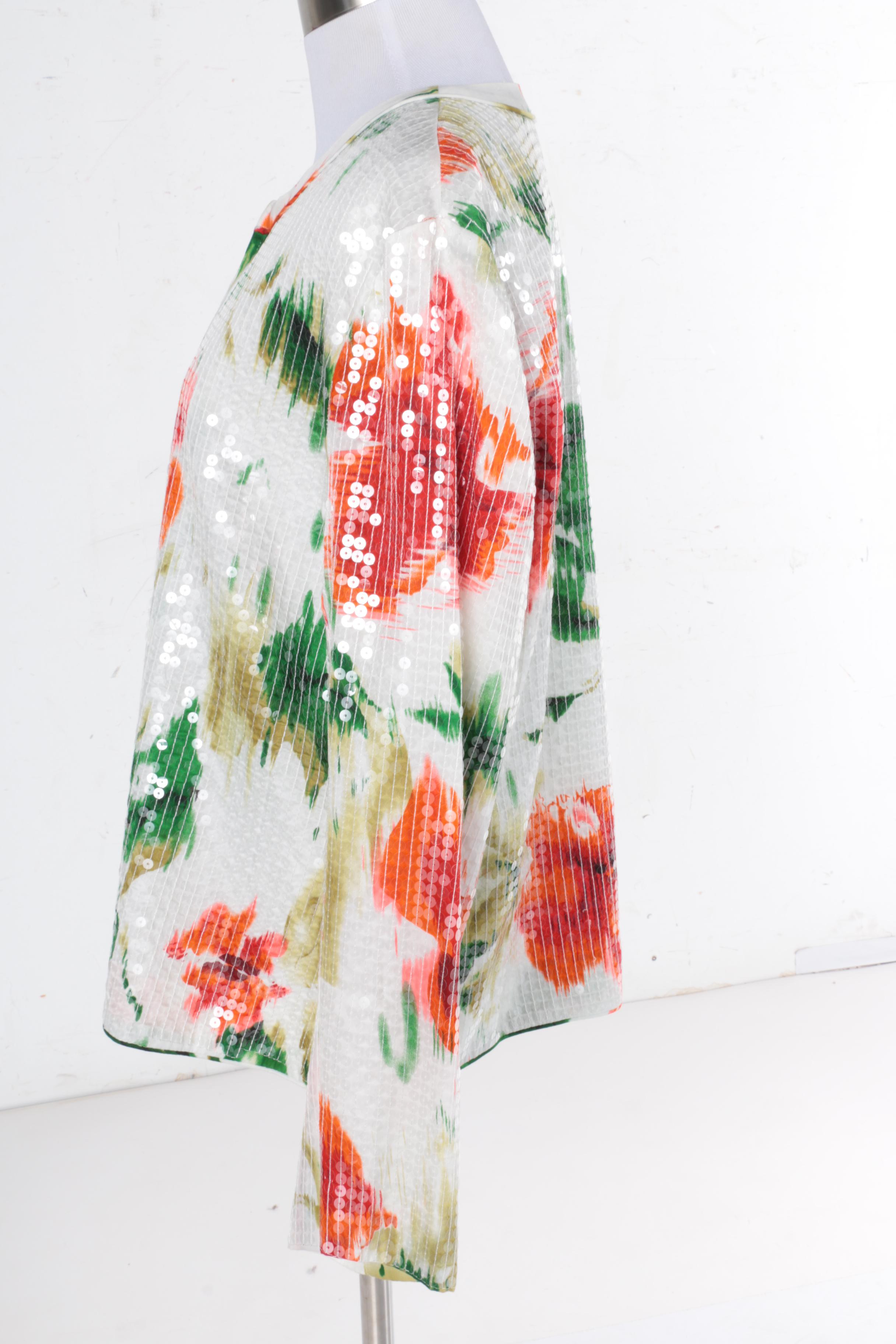 Chico's Sequin Floral Jacket