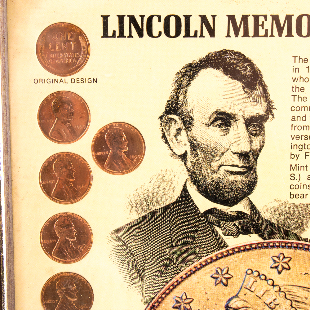 "Lincoln Memorial Coins" Framed Penny Set