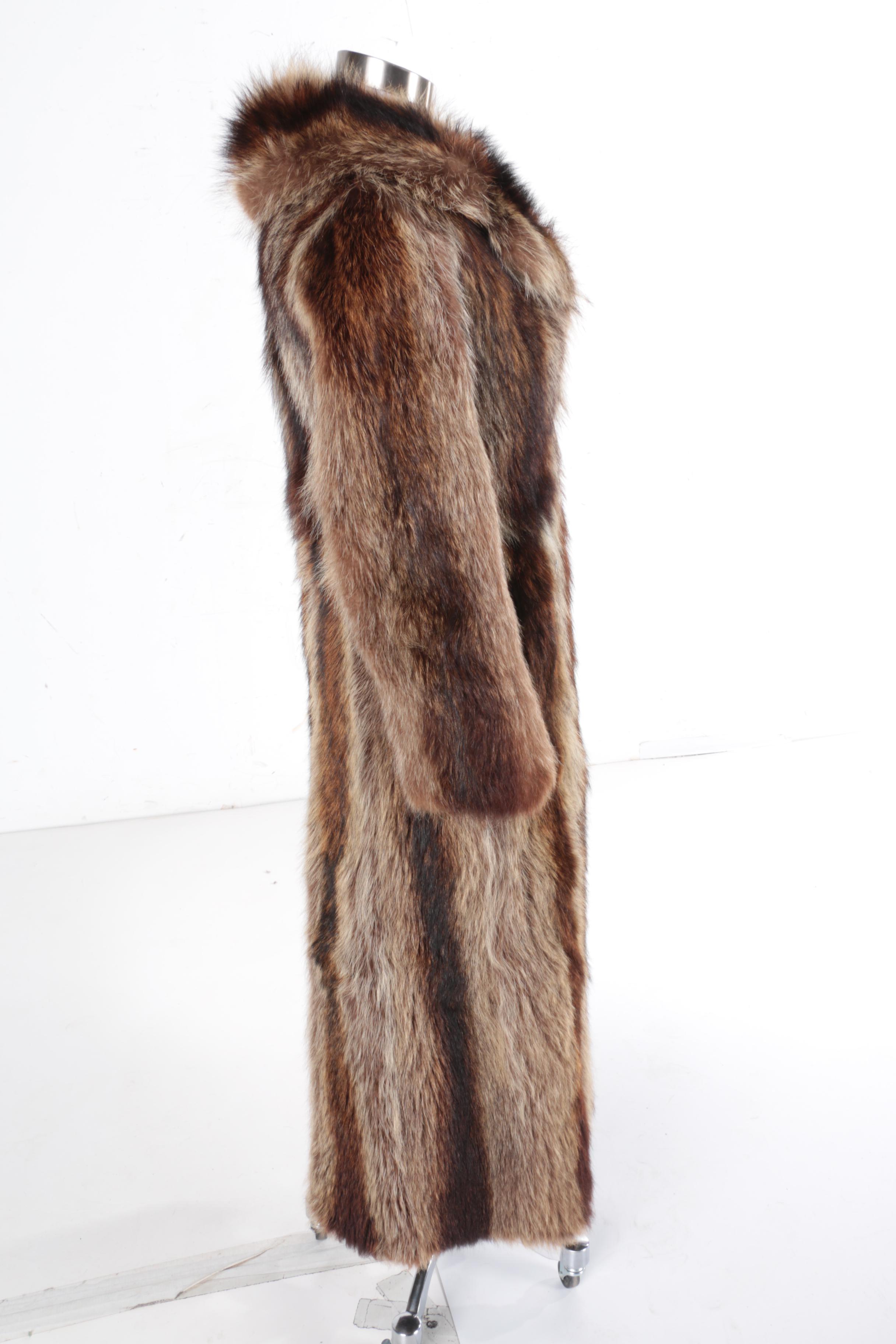 Raccoon Fur Full-Length Coat