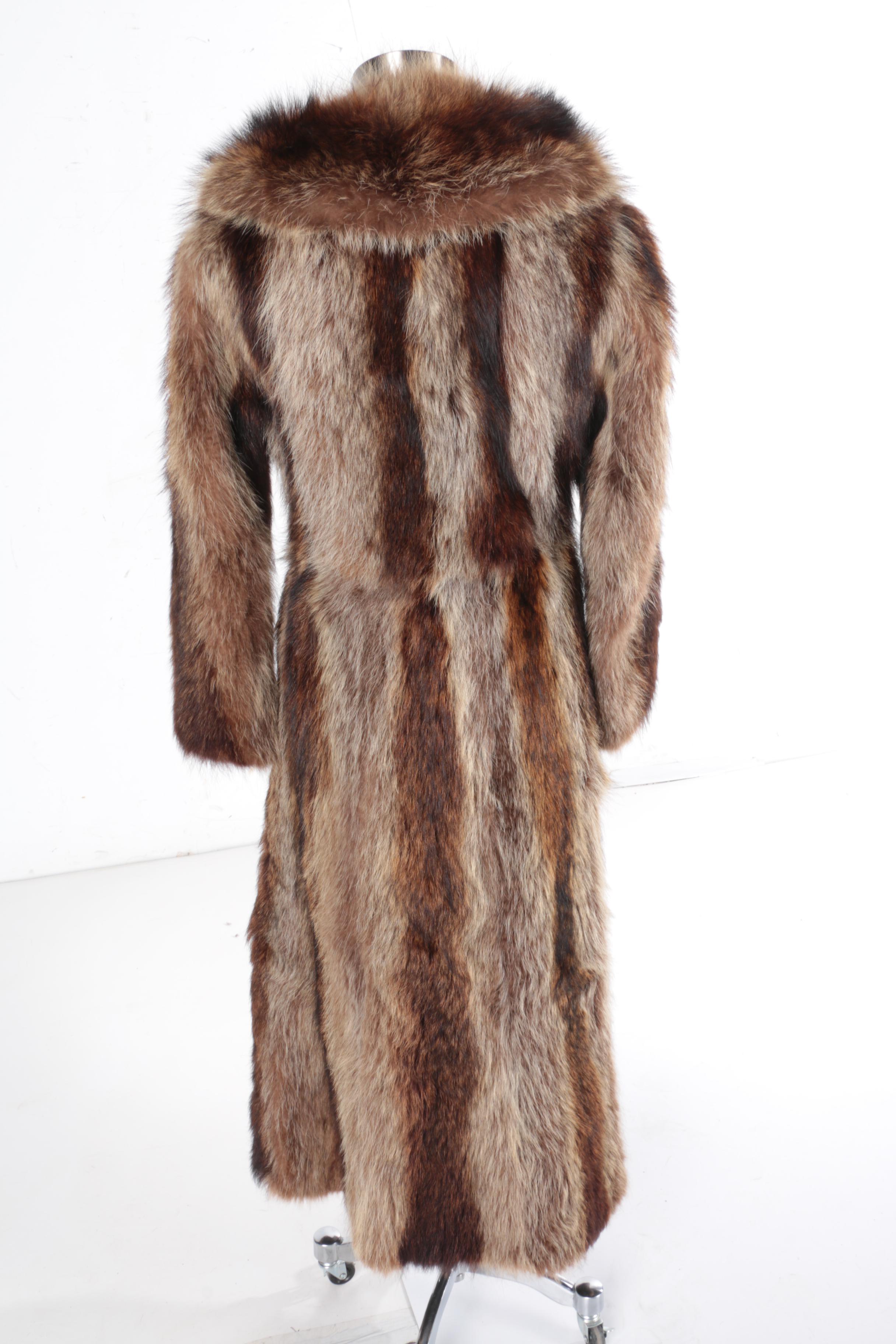 Raccoon Fur Full-Length Coat