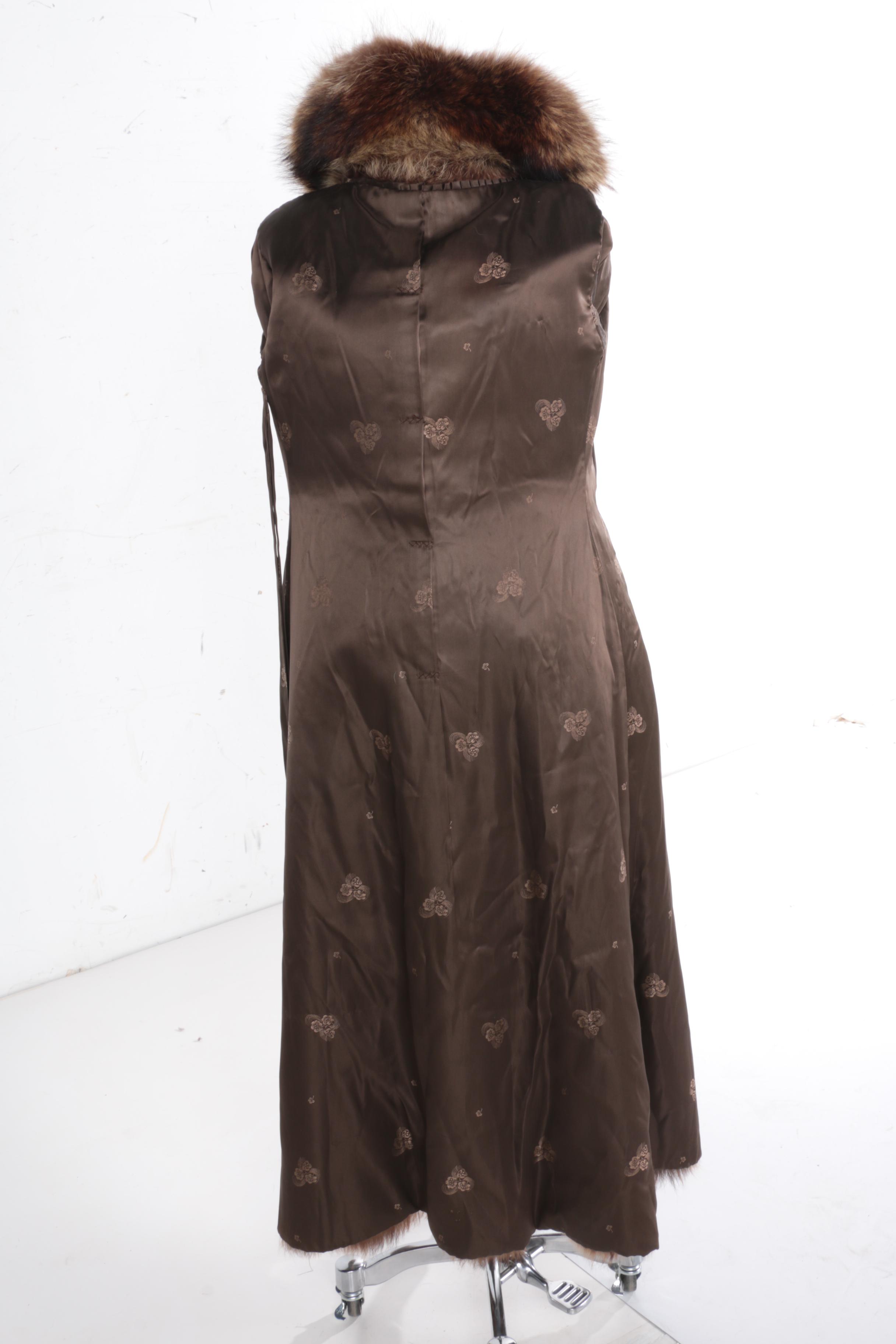 Raccoon Fur Full-Length Coat