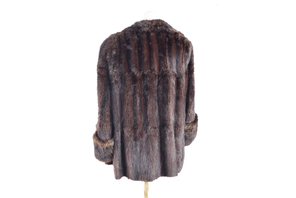 Wolf & Dessauer Dyed Muskrat Fur Coat