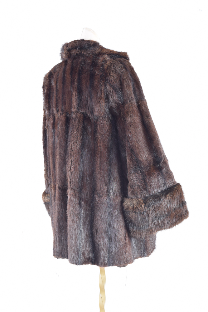 Wolf & Dessauer Dyed Muskrat Fur Coat