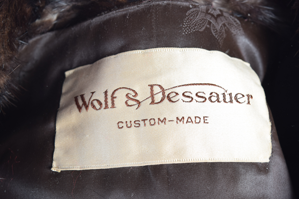 Wolf & Dessauer Dyed Muskrat Fur Coat