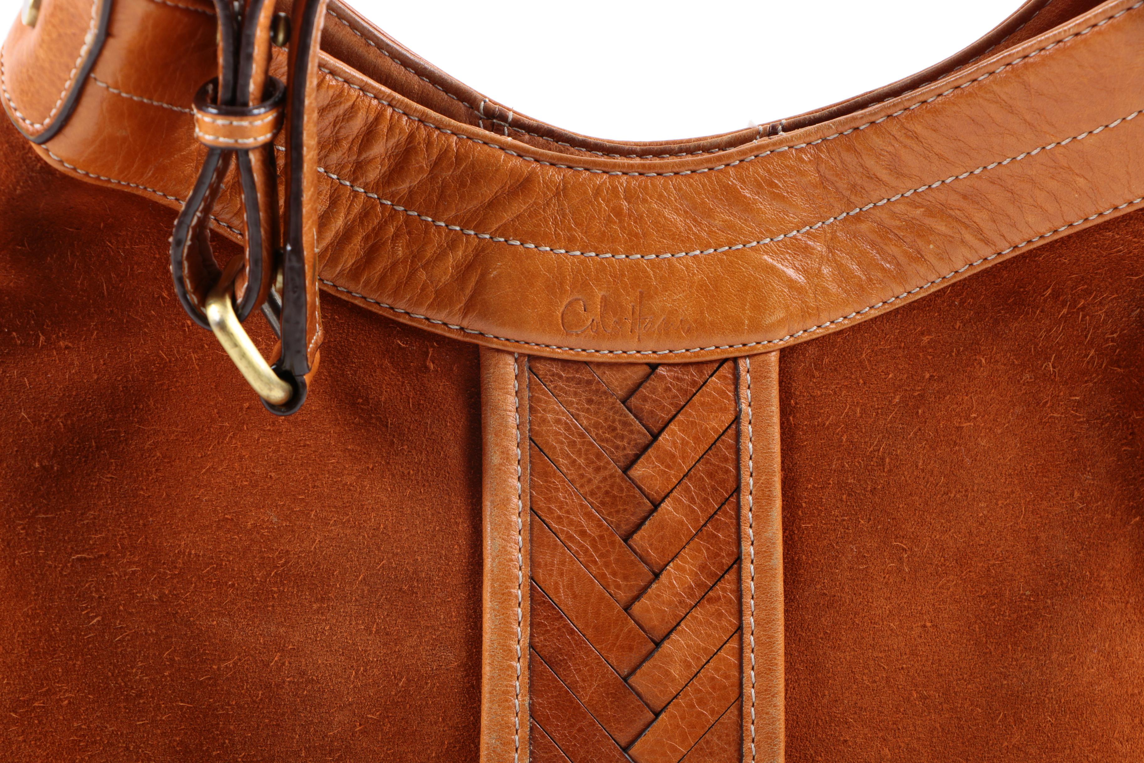 Cole Haan Golden Brown Suede and Leather Handbag