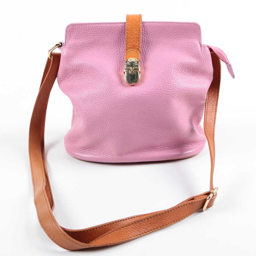 Valentina Pink Leather Bucket Bag
