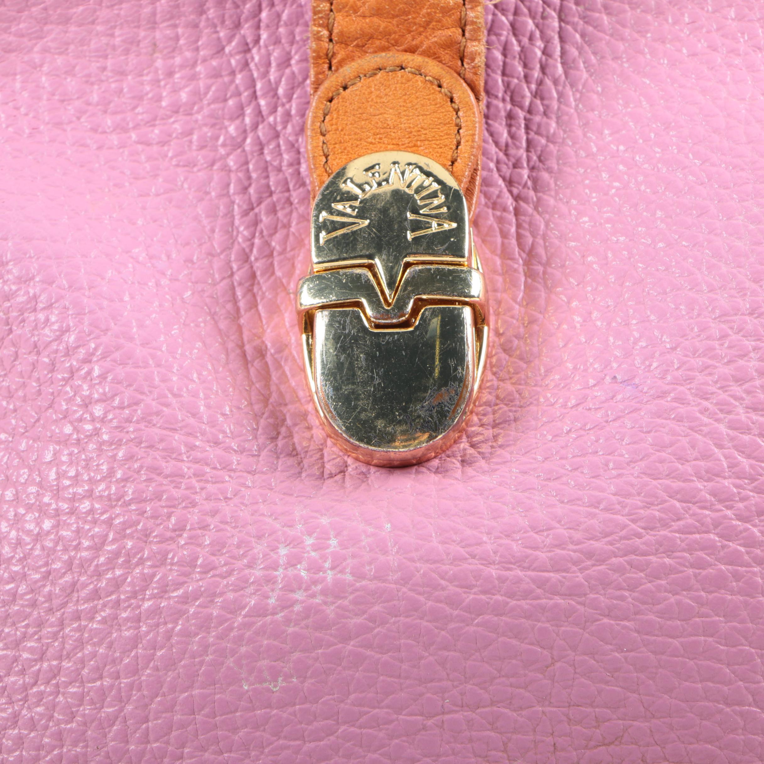 Valentina Pink Leather Bucket Bag