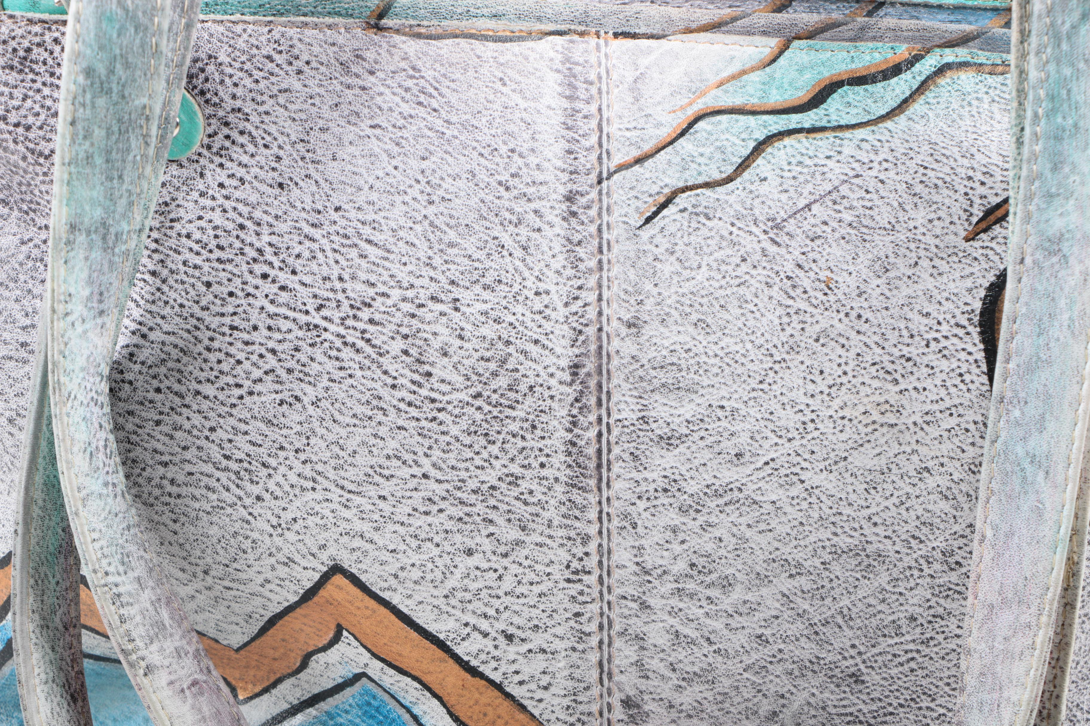 Two Anuschka Hand-Painted Leather Handbags