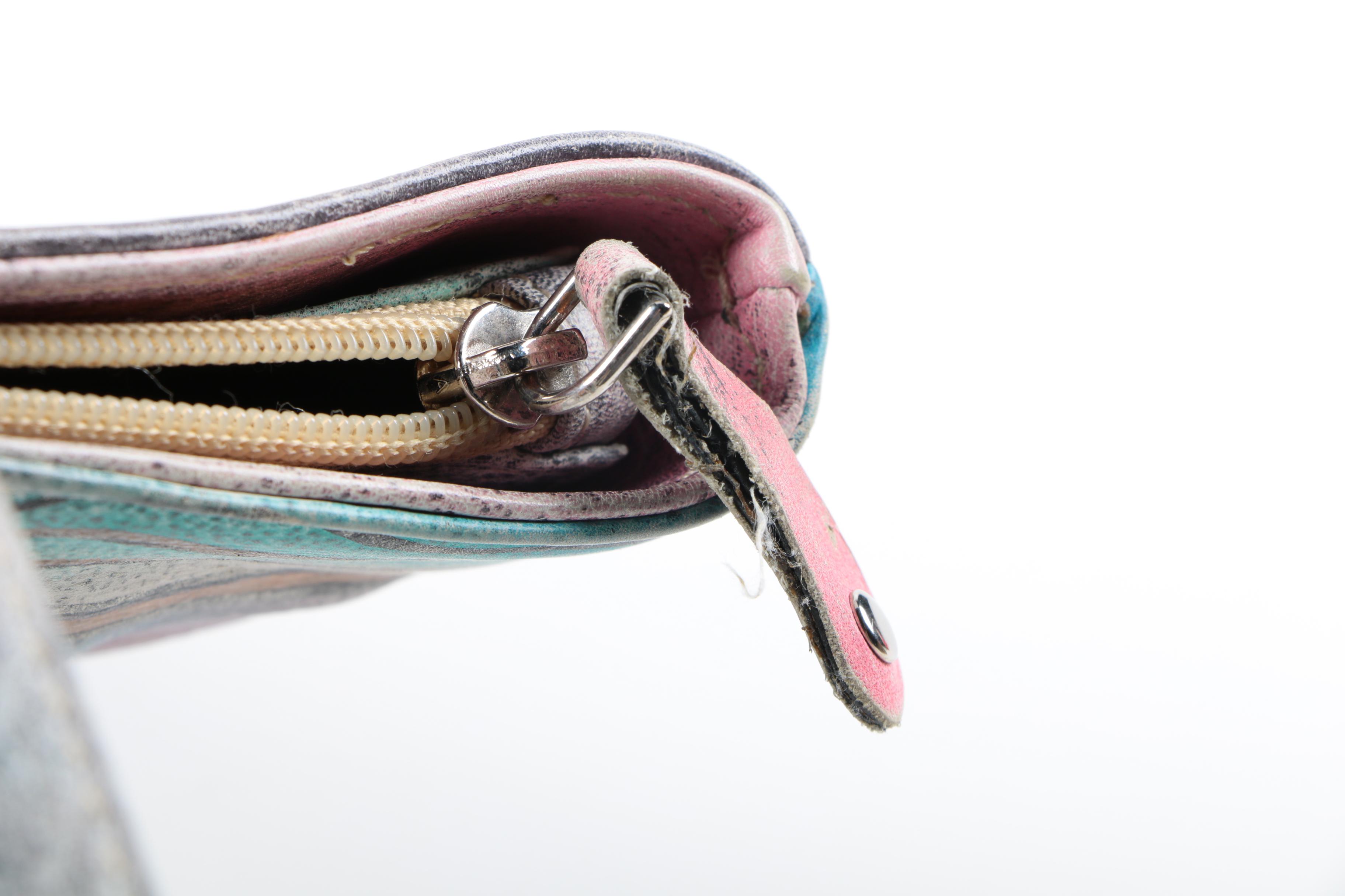 Two Anuschka Hand-Painted Leather Handbags