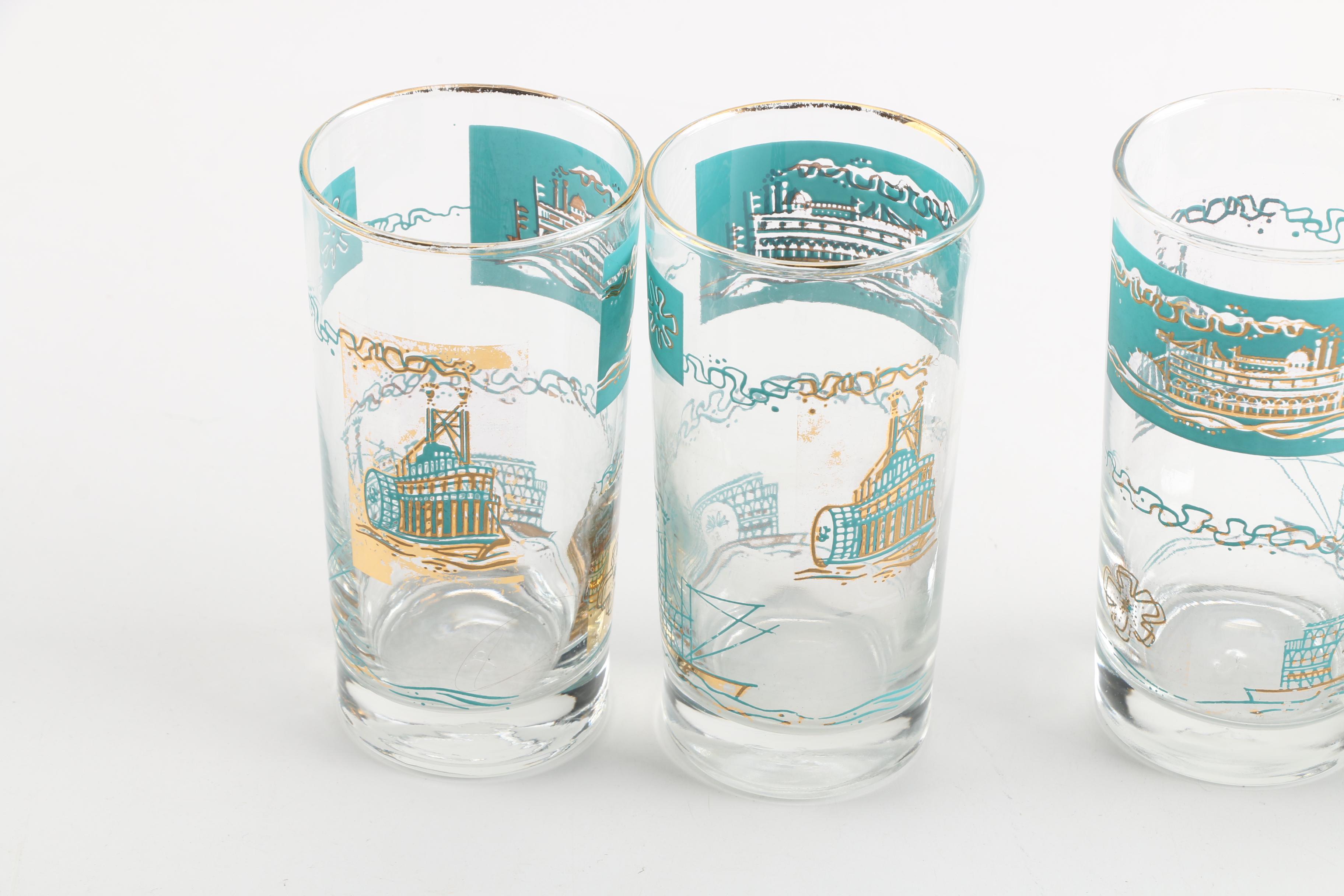 1968 Libbey "Riverboat" Highball Glasses for Southern Comfort