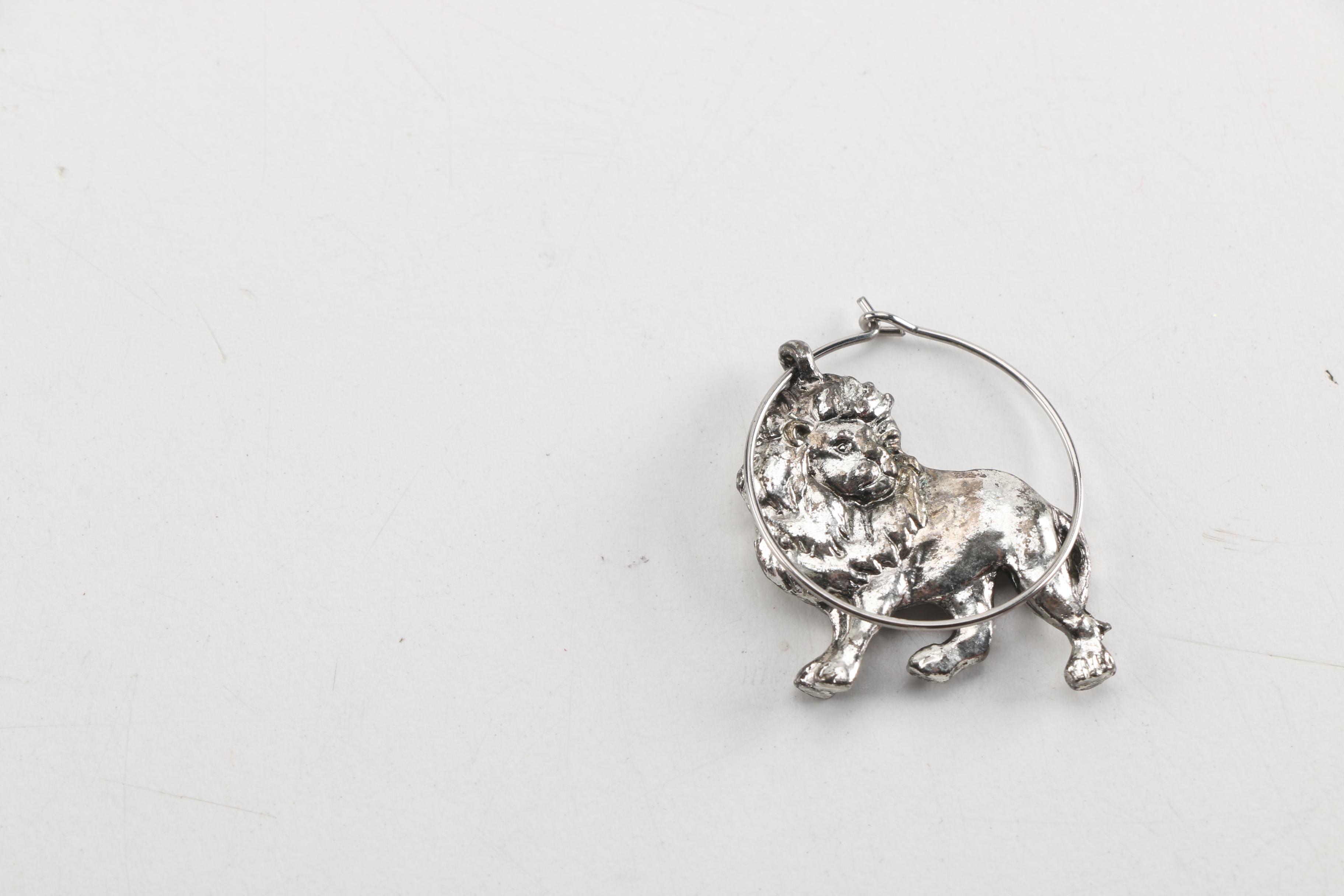 Arthur Court "Safari" Wine Glass Charms with Opener