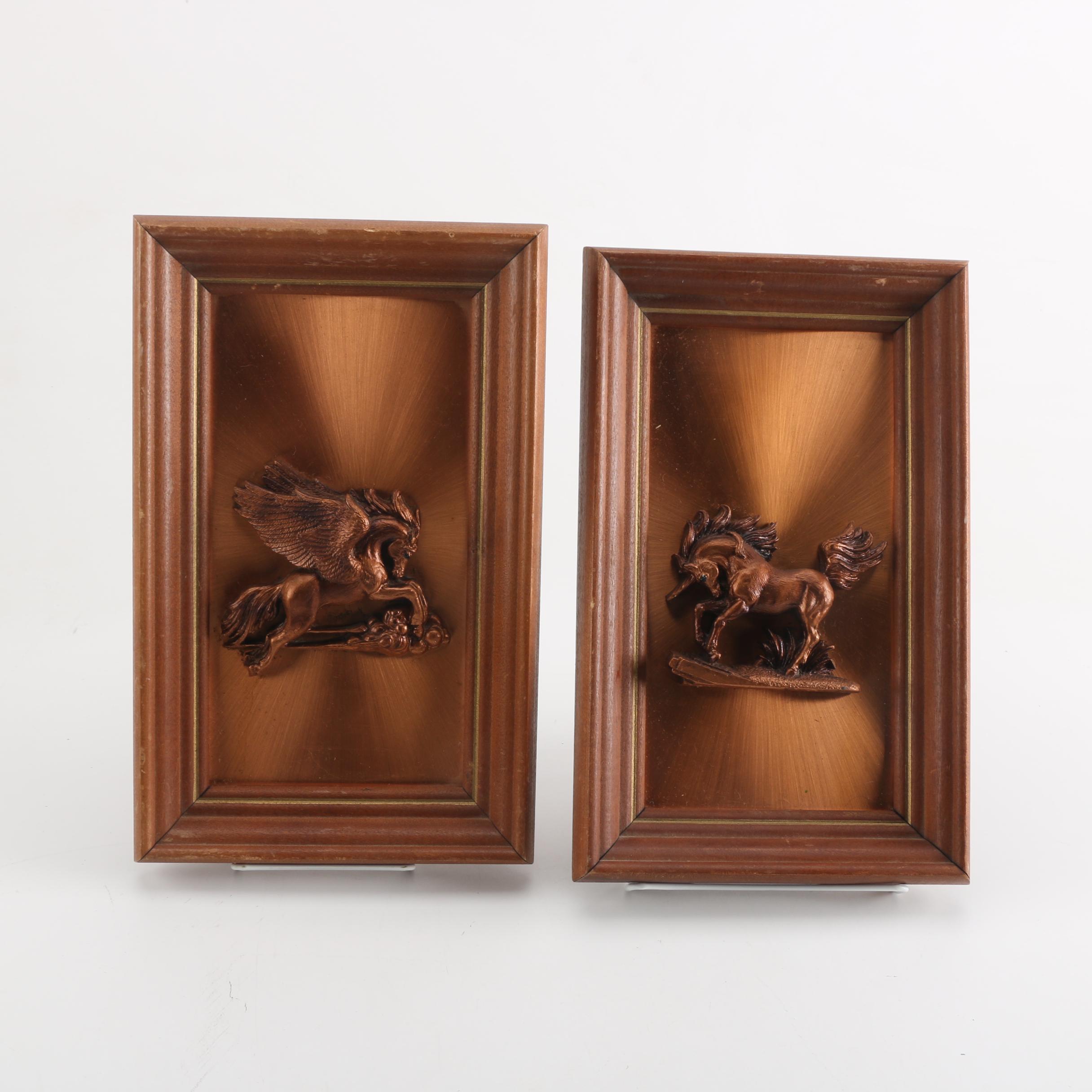 Vintage Fantasy Horse Wall Plaques