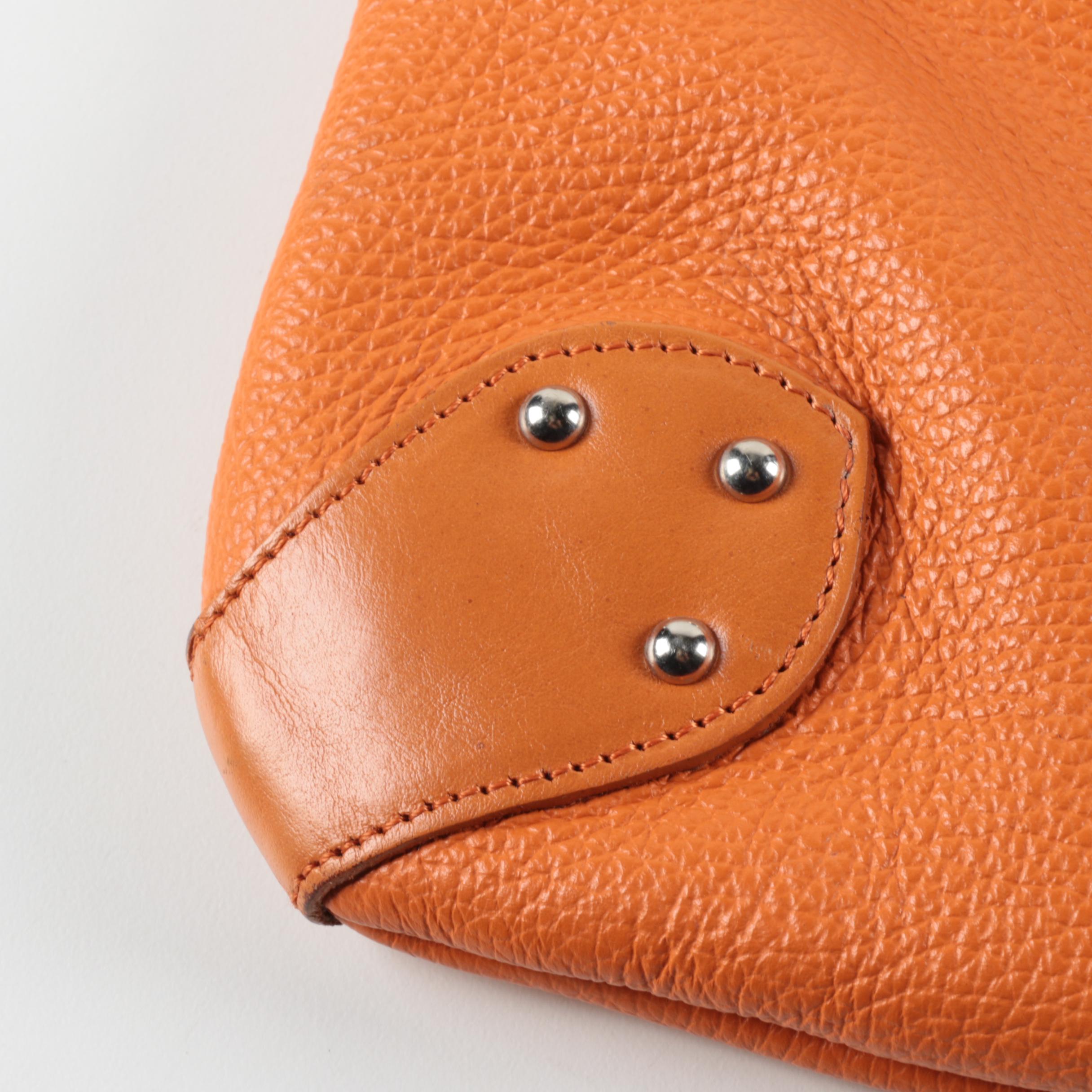 Cristina Orange Leather Handbag