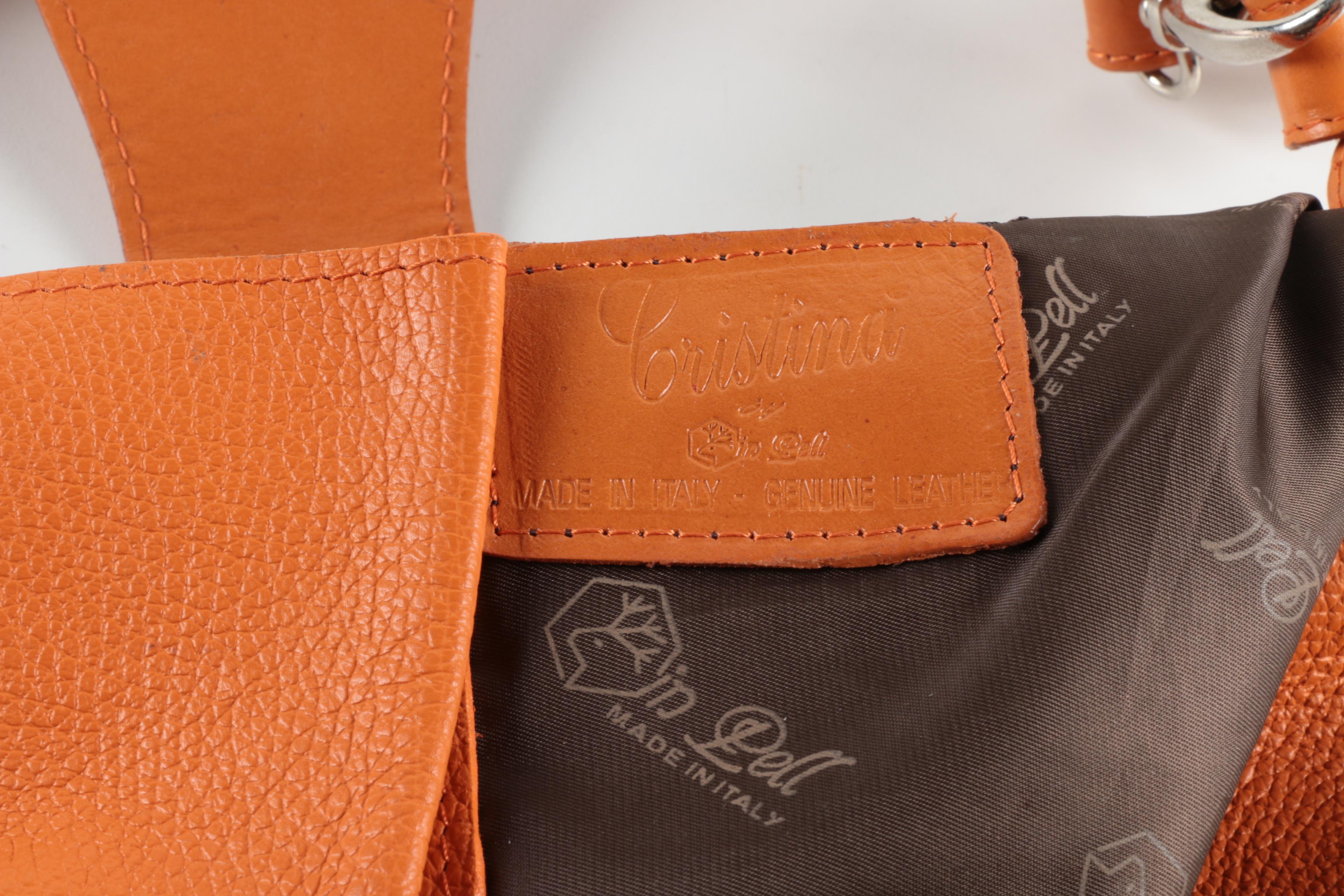 Cristina Orange Leather Handbag