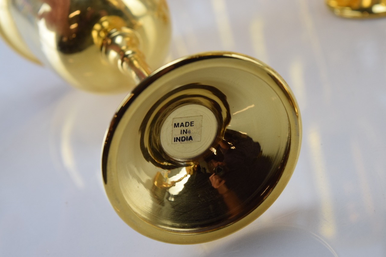 Brass Goblets with Engraving