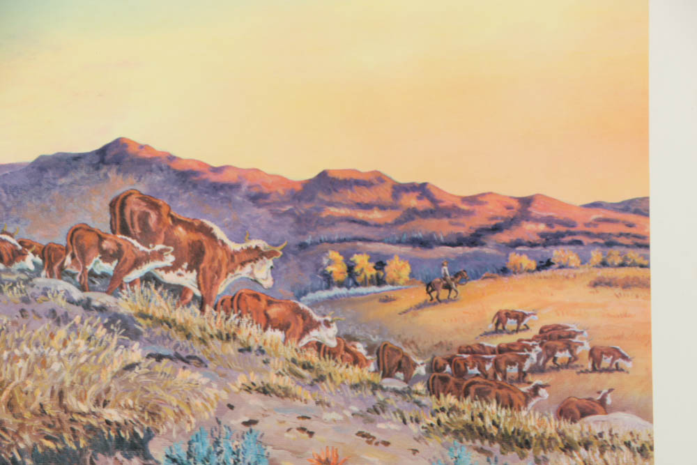 Pair of Robert R. Lorenz Offset Lithographs on Paper of Western Scenes