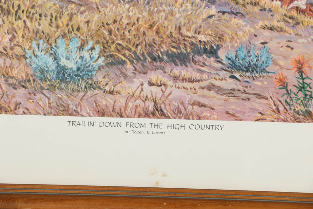 Pair of Robert R. Lorenz Offset Lithographs on Paper of Western Scenes