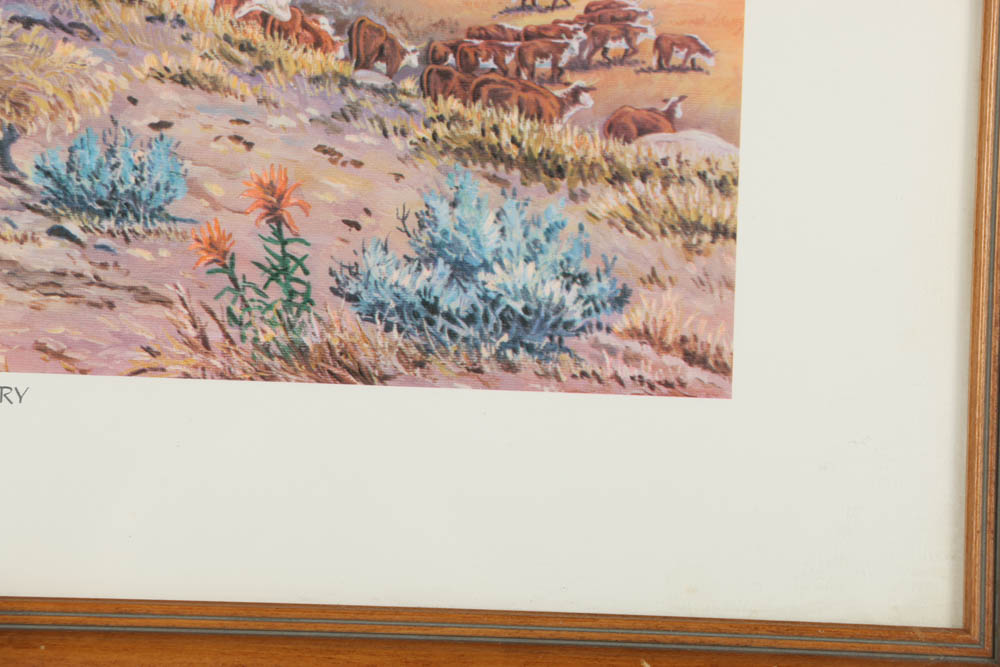 Pair of Robert R. Lorenz Offset Lithographs on Paper of Western Scenes