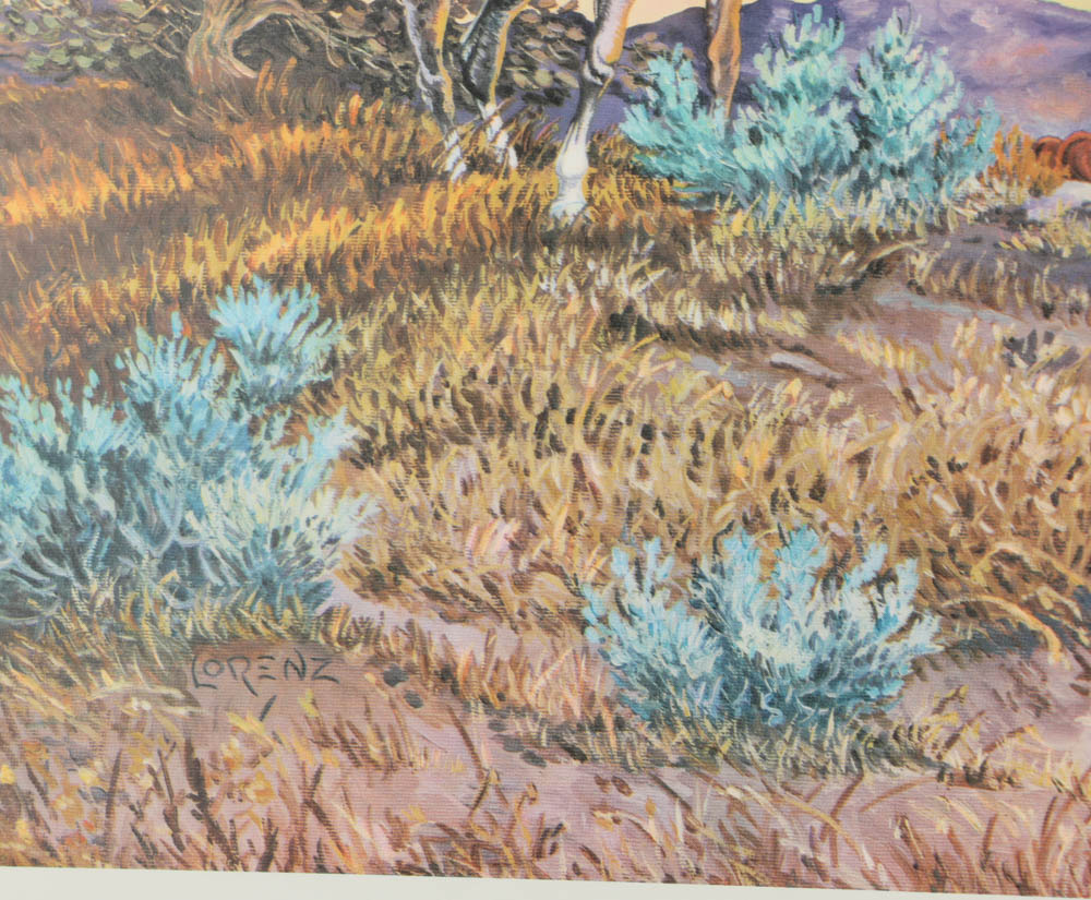 Pair of Robert R. Lorenz Offset Lithographs on Paper of Western Scenes