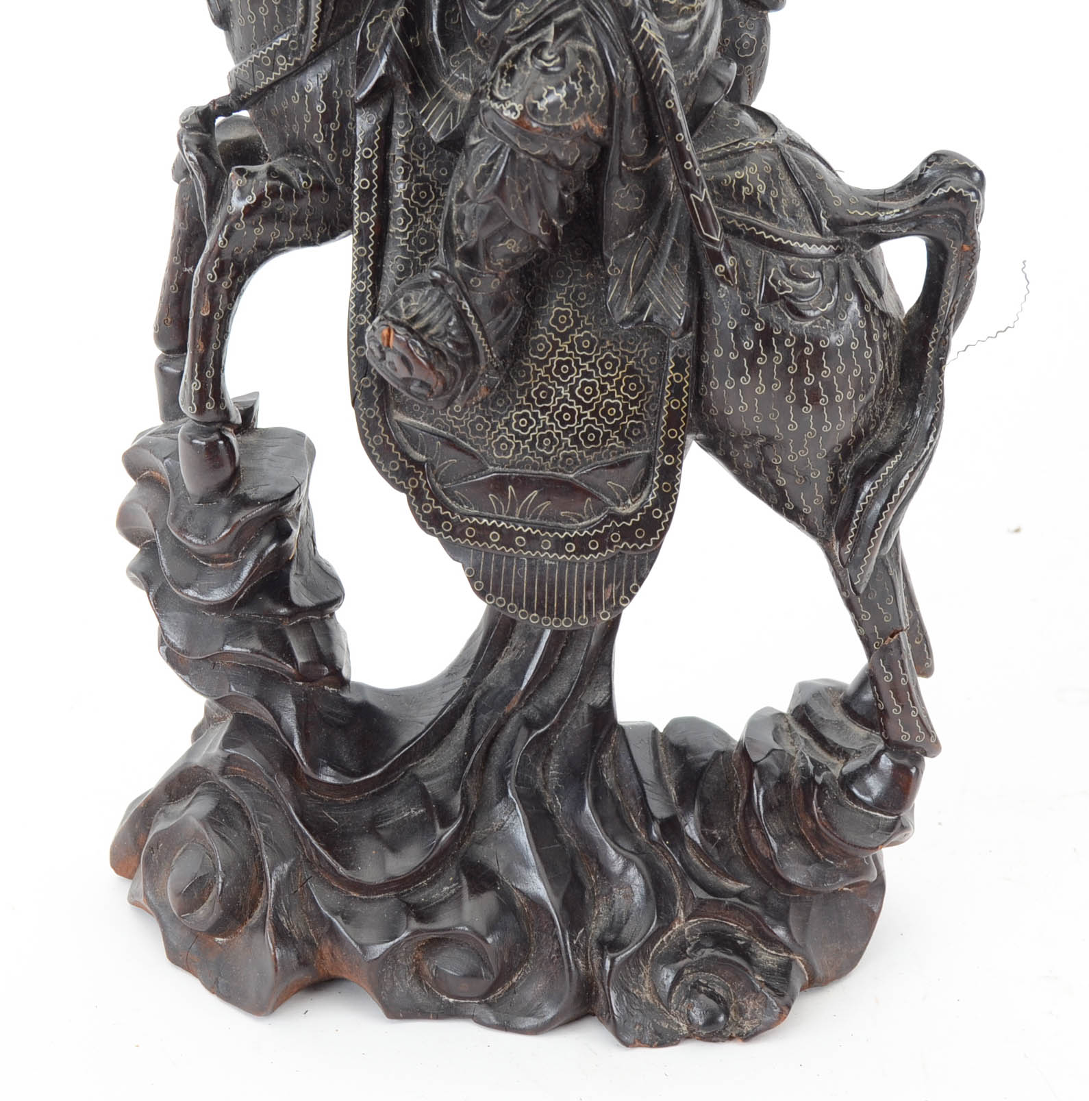 Pair of Large Chinese Warrior Figural Carvings